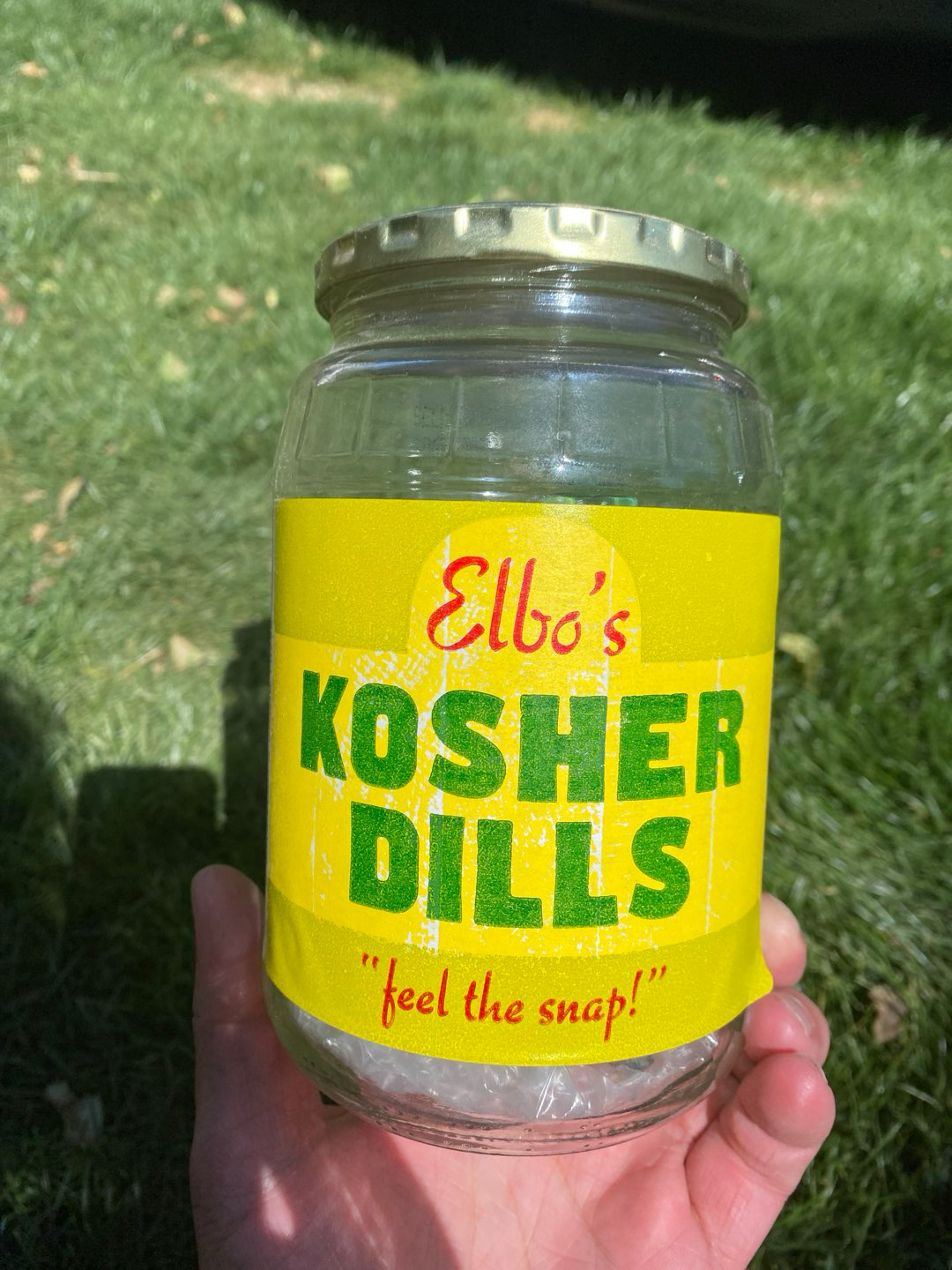 Preview pic of OG elbo pickle jar and pickle