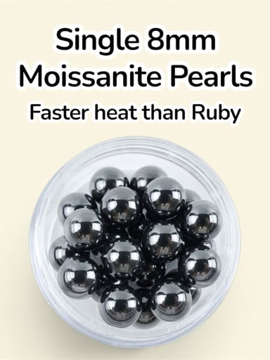 Preview pic of 8mm single Moissanite Pearl (Black Grade D) Certified for Switch 2 Dr Dabber