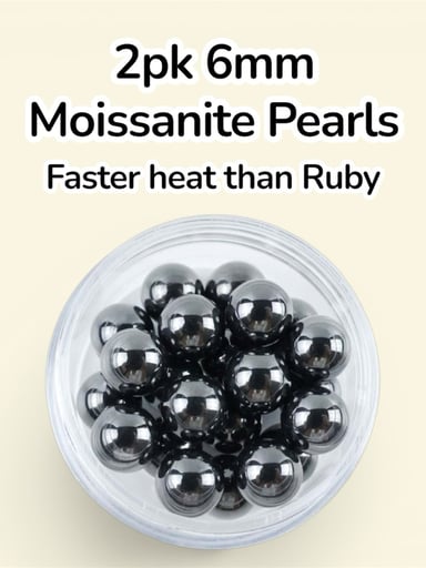 Preview pic of 2pk 6mm Moissanite Terp Pearl Grade D Black