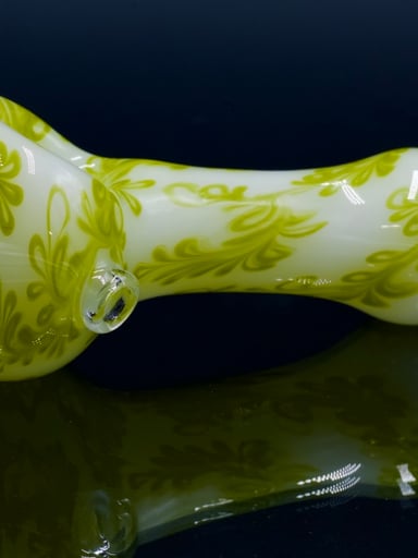 Preview pic of Sqwash Glass Lime Green Whole Venna Hand Pipe