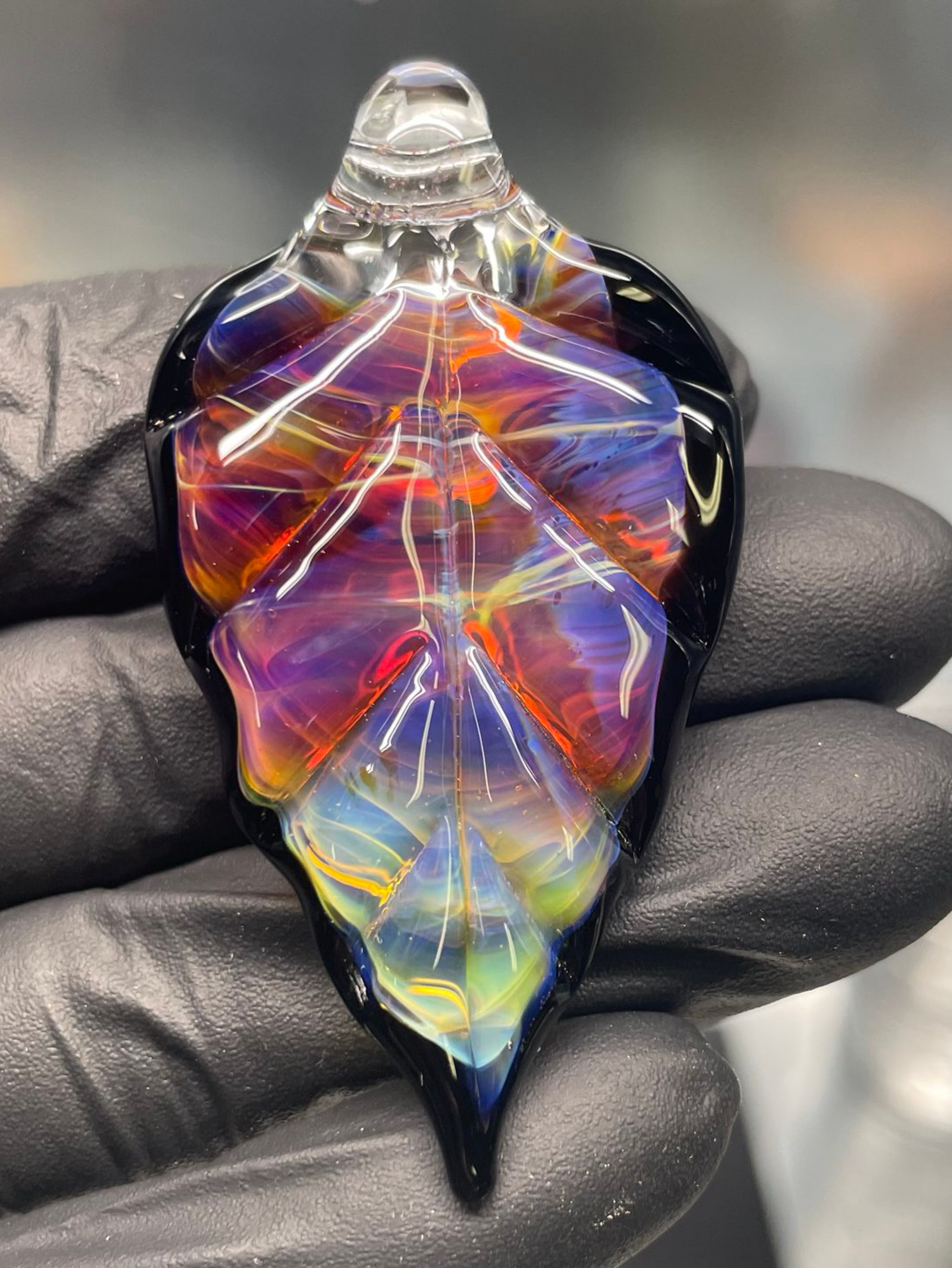 Psychedelic Leaf Pendant image 0
