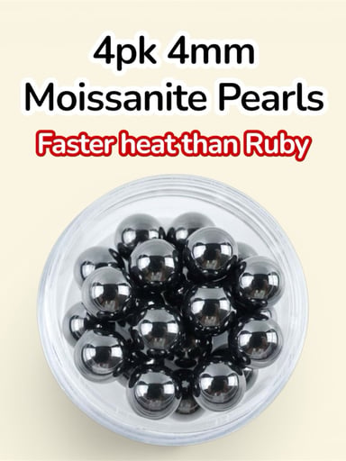 Preview pic of 4pk 4mm Moissanite Pearls