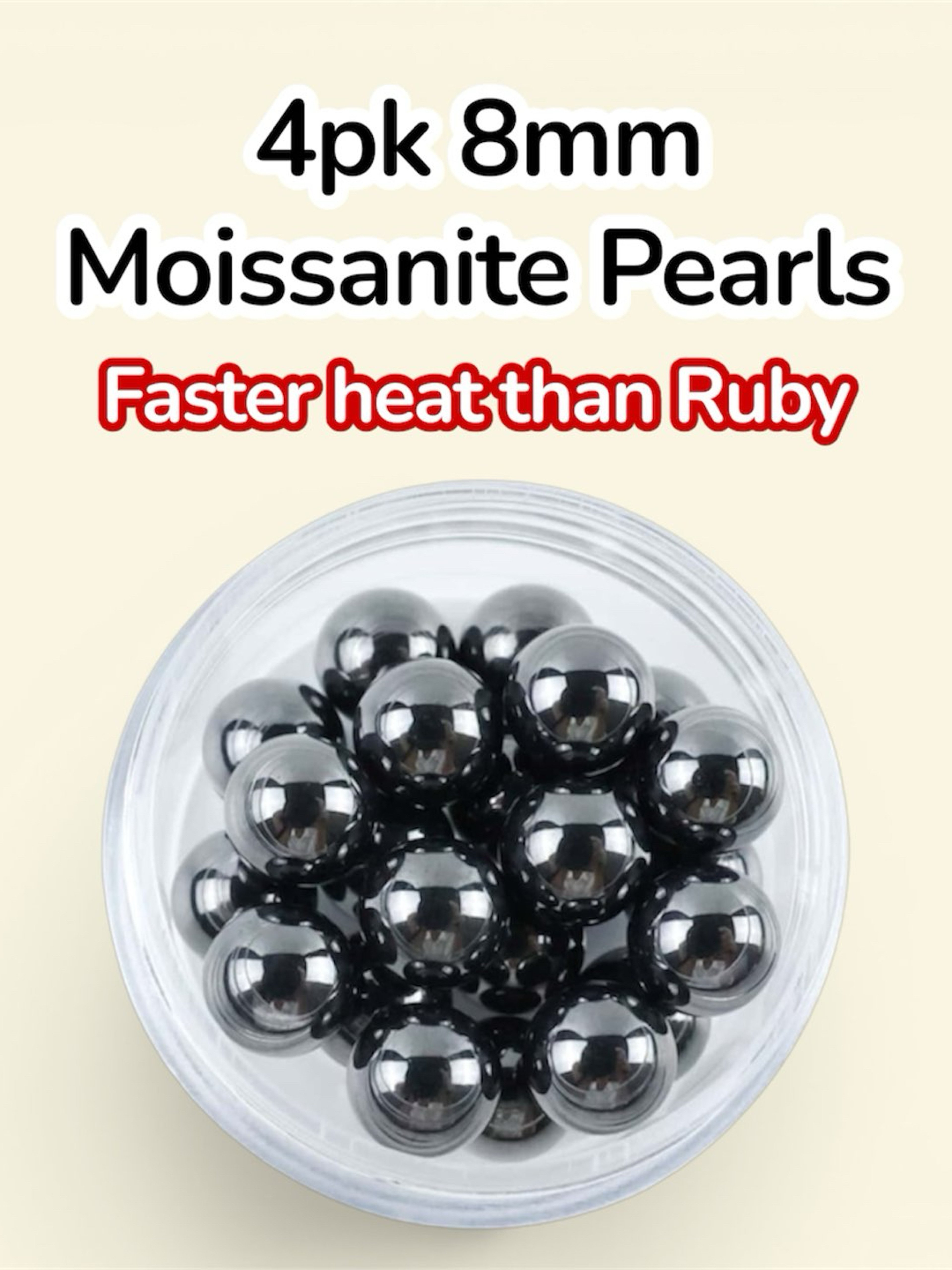 4pk 8mm Moissanite Pearls image 0