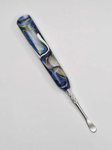 Preview pic of Painter’s Dream Handmade Dab Tool – Color Swirl Handle Stainless Steel Wax Carving Tool - by The Mellow Box