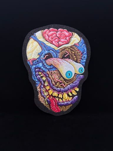 Preview pic of SIGNED Psycho Skull Mat by Dirk Hays x East Coasters