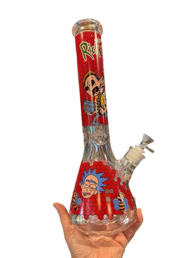 Preview pic of 15” 7mm Rick & Morty Waterpipe - Red