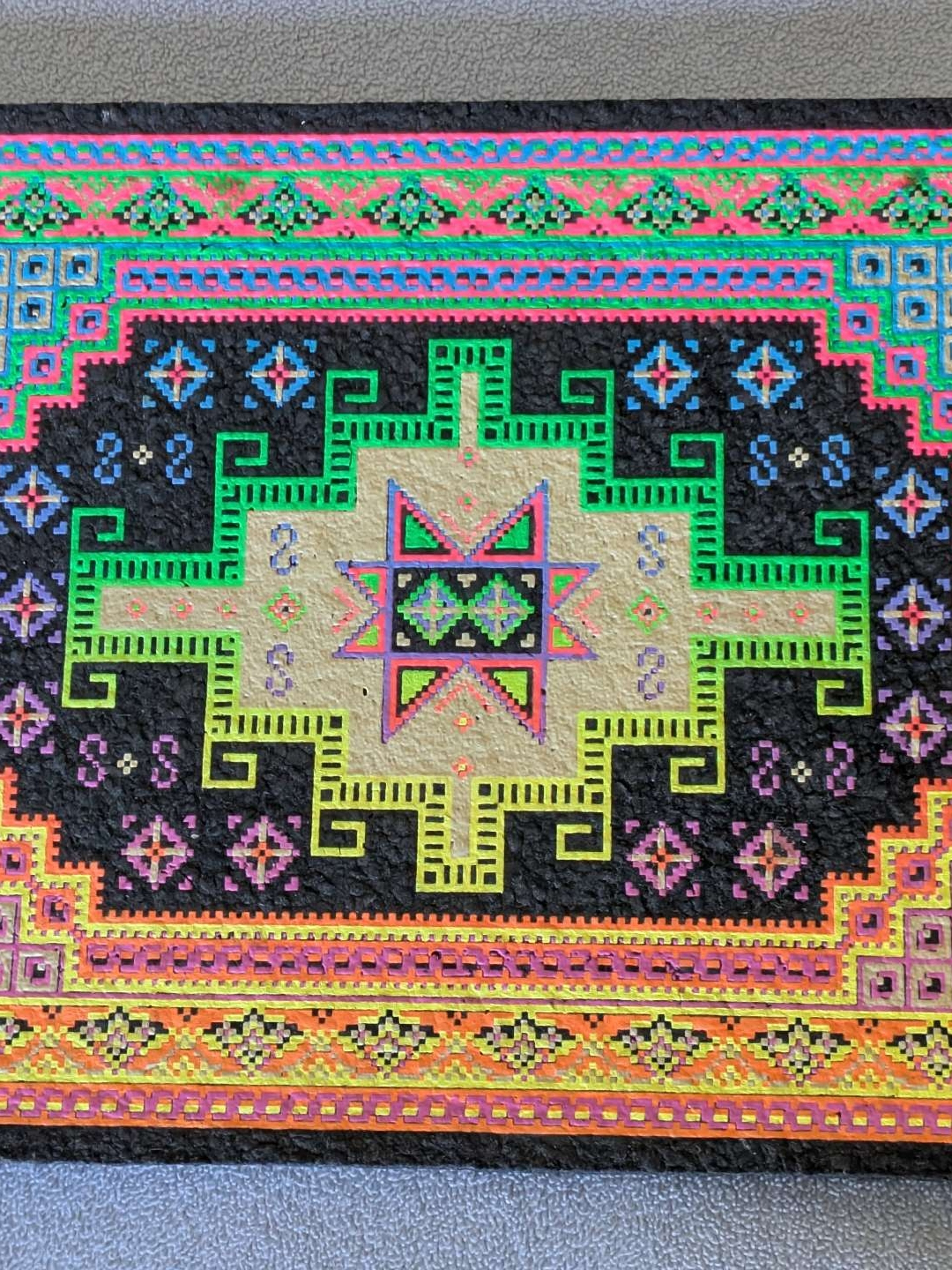 Preview pic of Moodmats Bitrug — Neon Vibe UV + Glow Reactive Persian Rug Mat