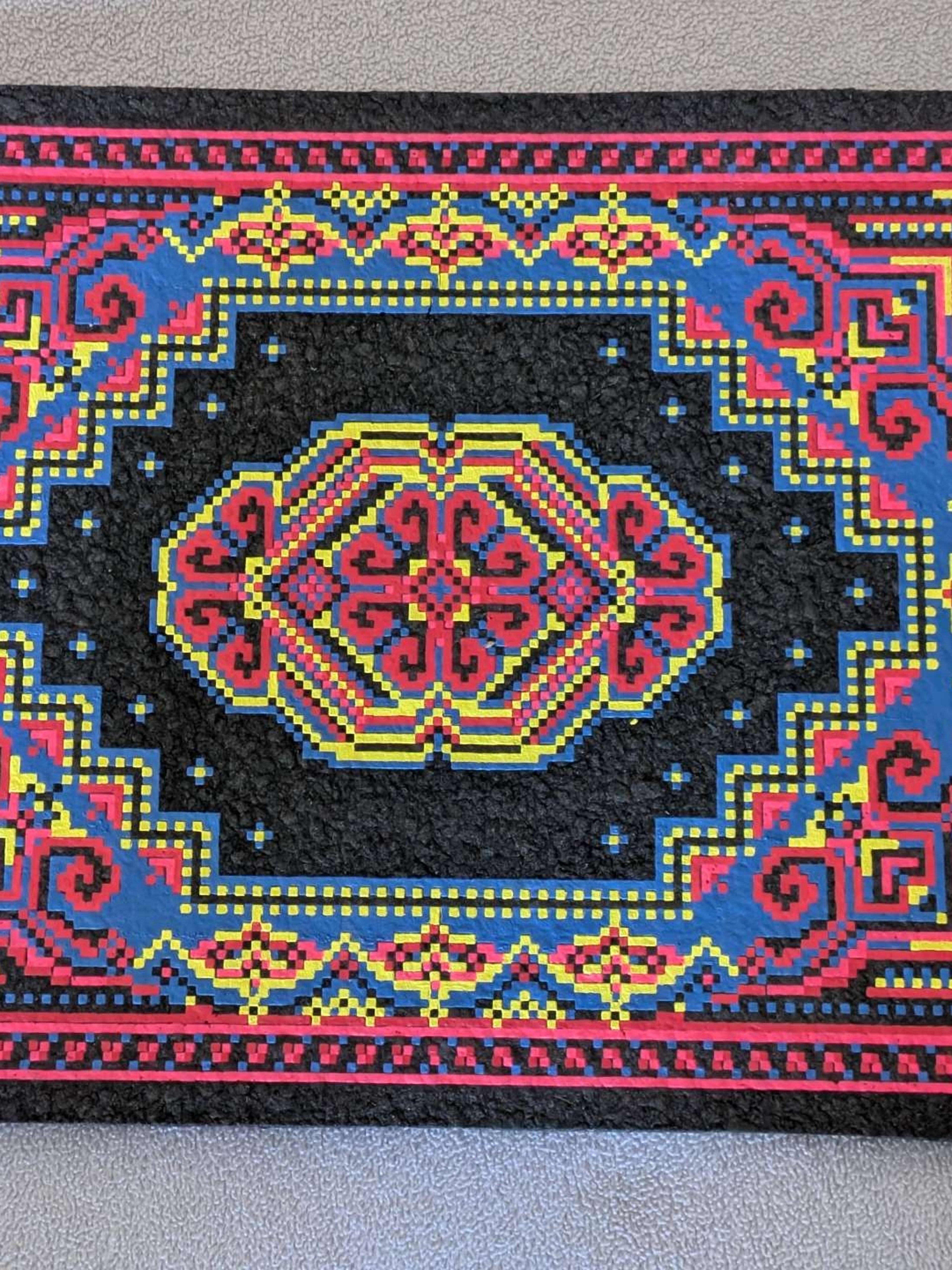 Preview pic of Moodmats Bitrug — Red/Blue/Yellow UV + Glow Reactive Persian Rug Mat