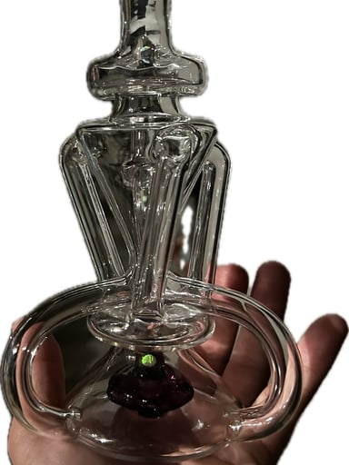 Preview pic of Mcsquared Glass Triple Double Recycler - Purple Amethyst Accents