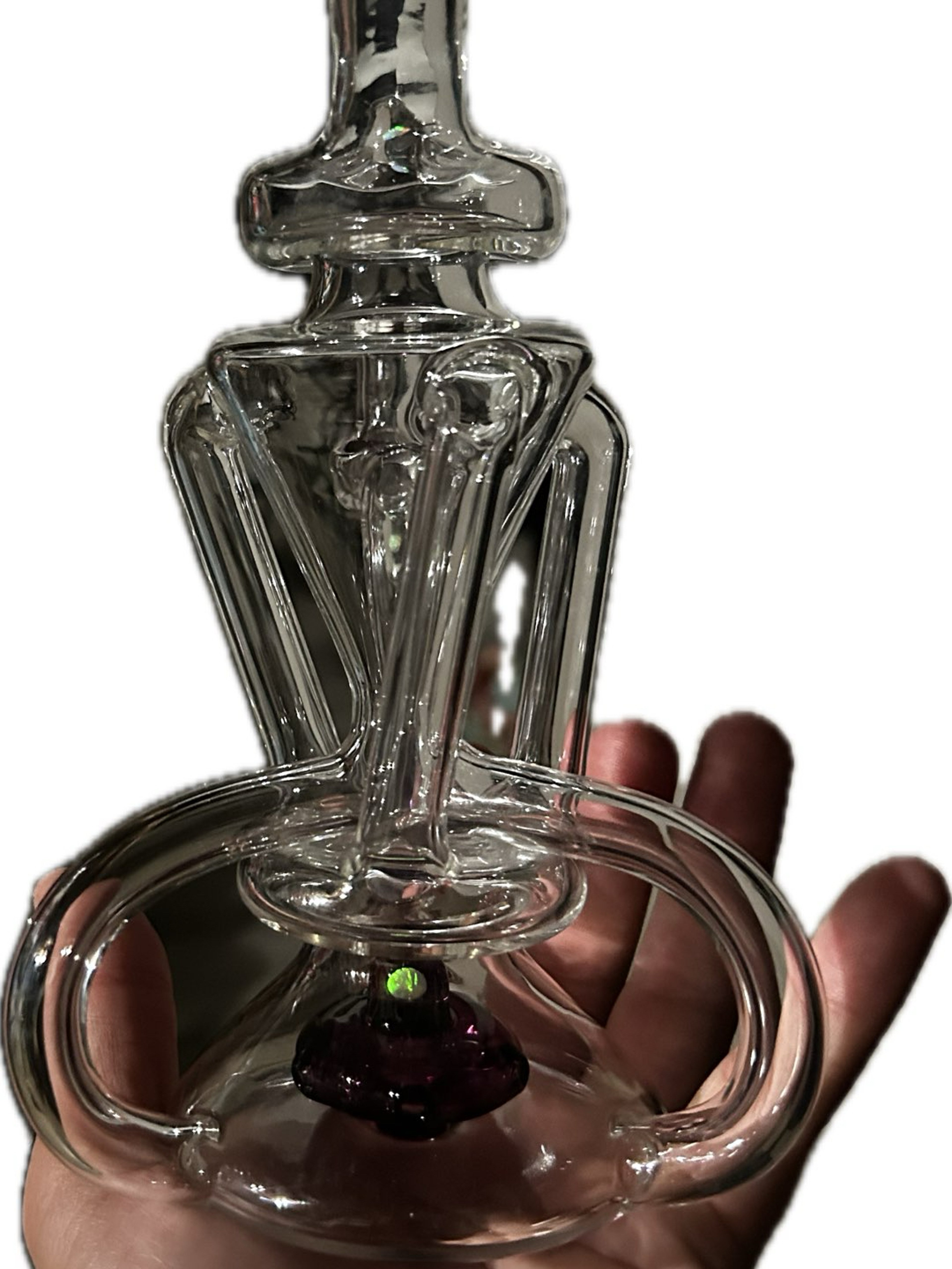 Preview pic of Mcsquared Glass Triple Double Recycler - Purple Amethyst Accents