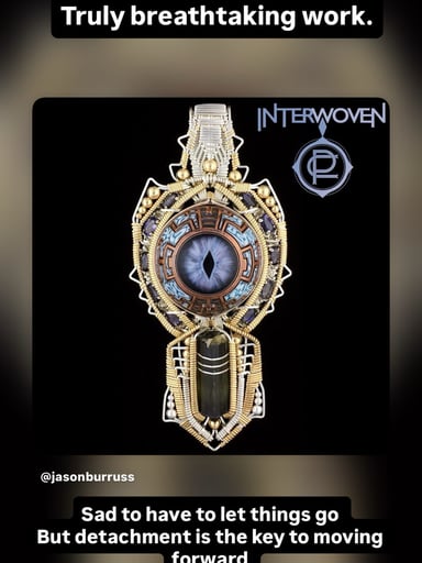 Preview pic of Ryan Fitt X Jason Burruss Wire wrap Dragon Eye pendant