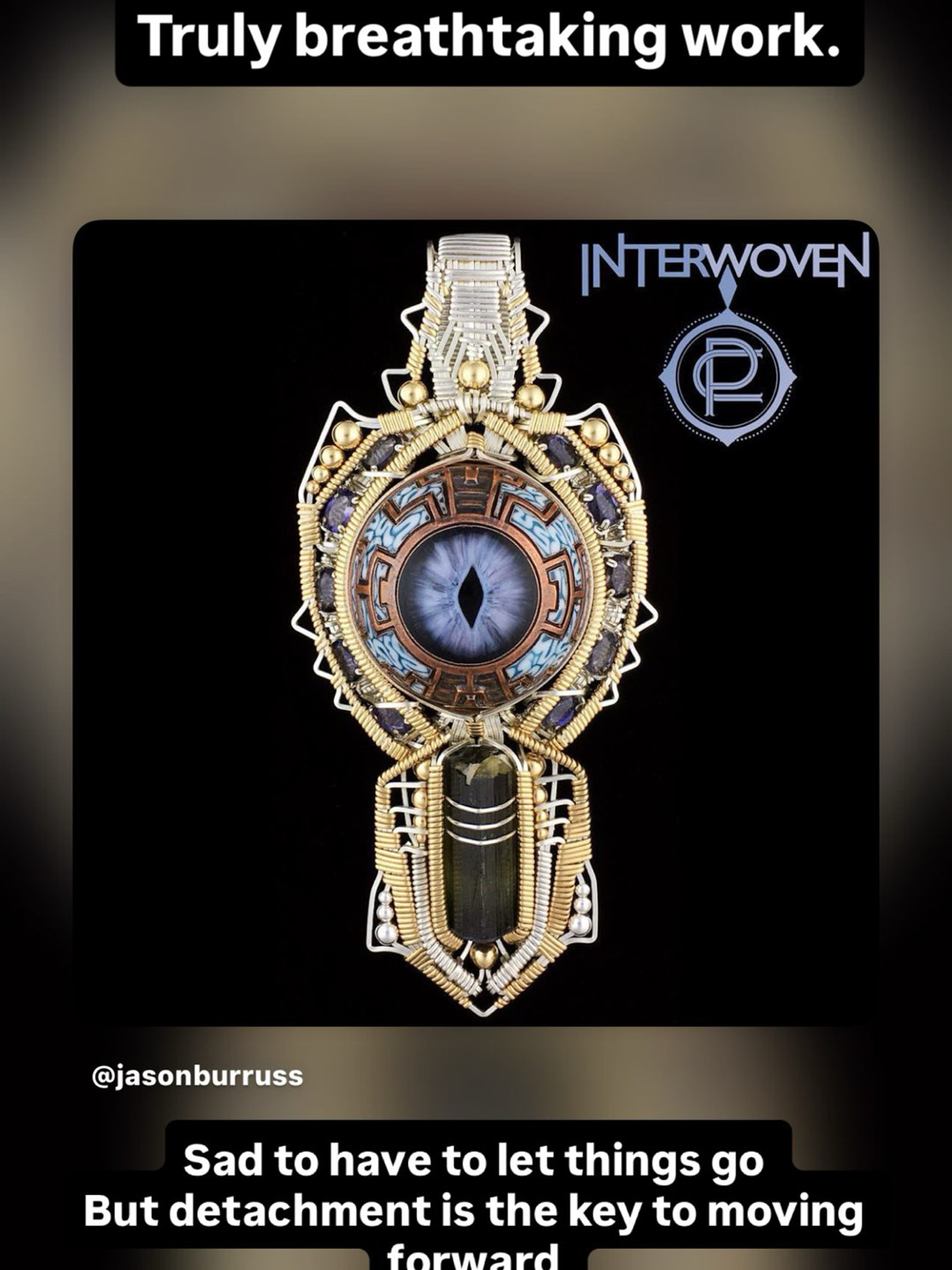 Ryan Fitt X Jason Burruss Wire wrap Dragon Eye pendant image 0