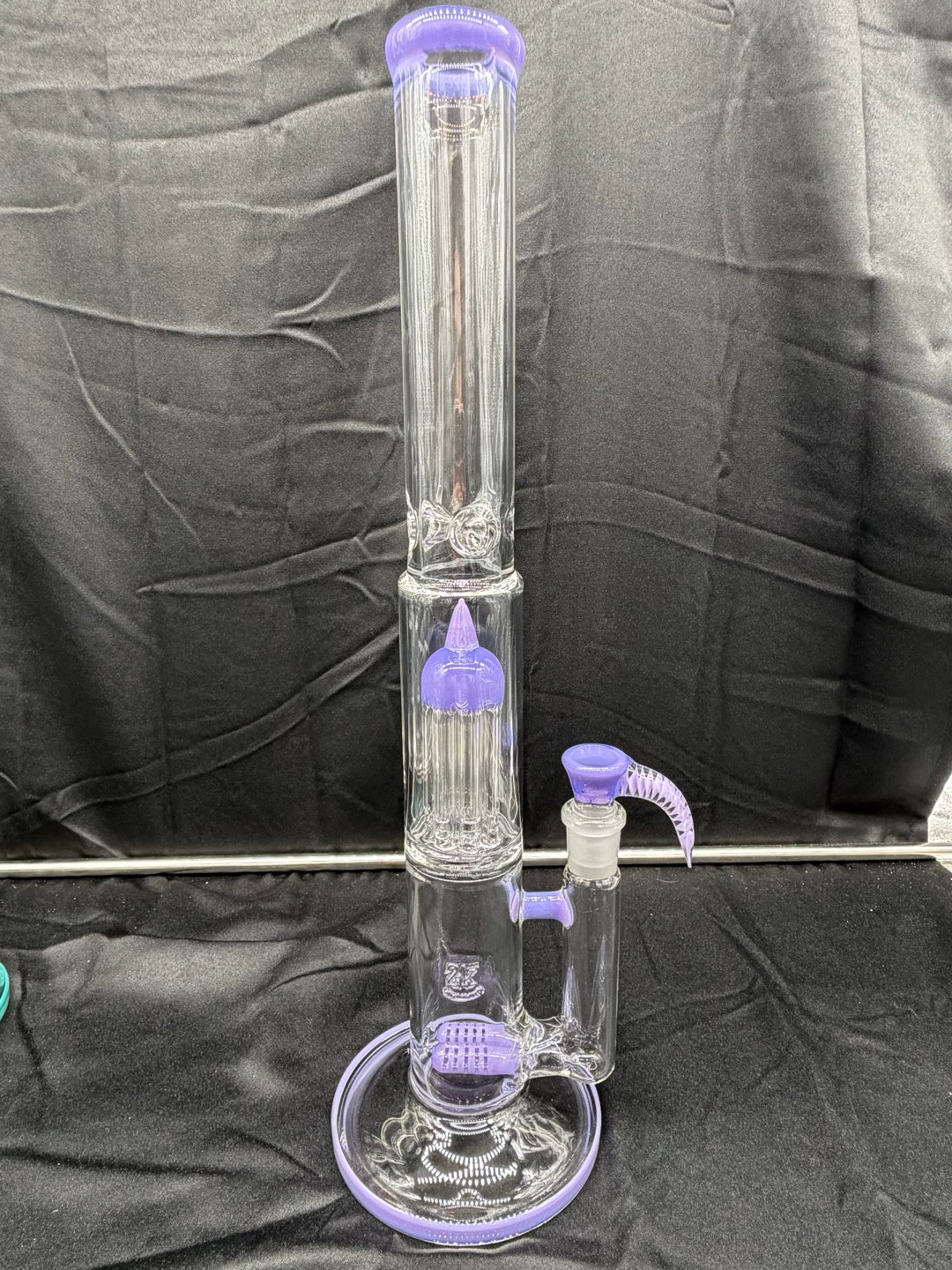 Preview pic of 2K GLASS DUAL GRIDLINE TO 8 ARM BONGS - COLOR ACCENTED