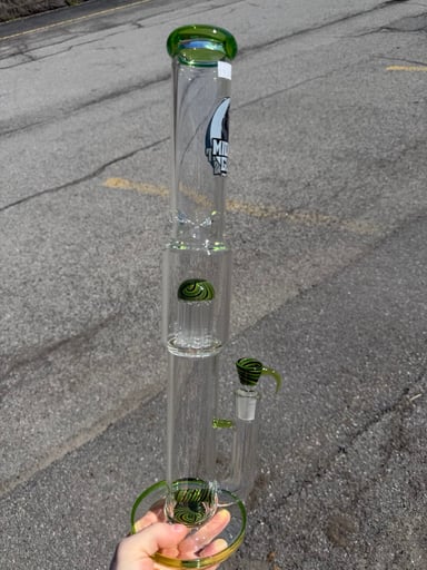 Preview pic of Midnight Glass 18" Worked Dual Perc Bong