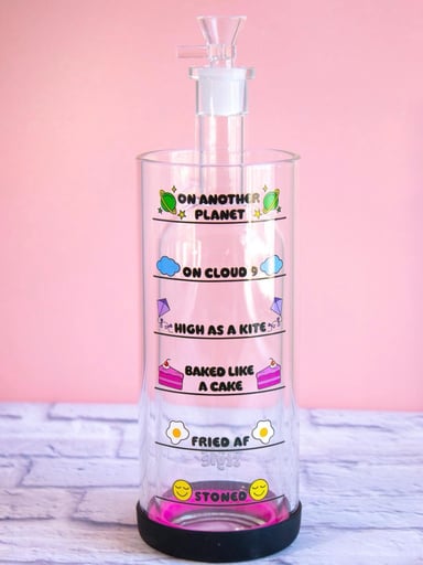 Preview pic of Glass Gravity Bong – Canna Style Water Pipe w/ “How High” Indicator | 14mm Bowl | Premium Borosilicate Glass