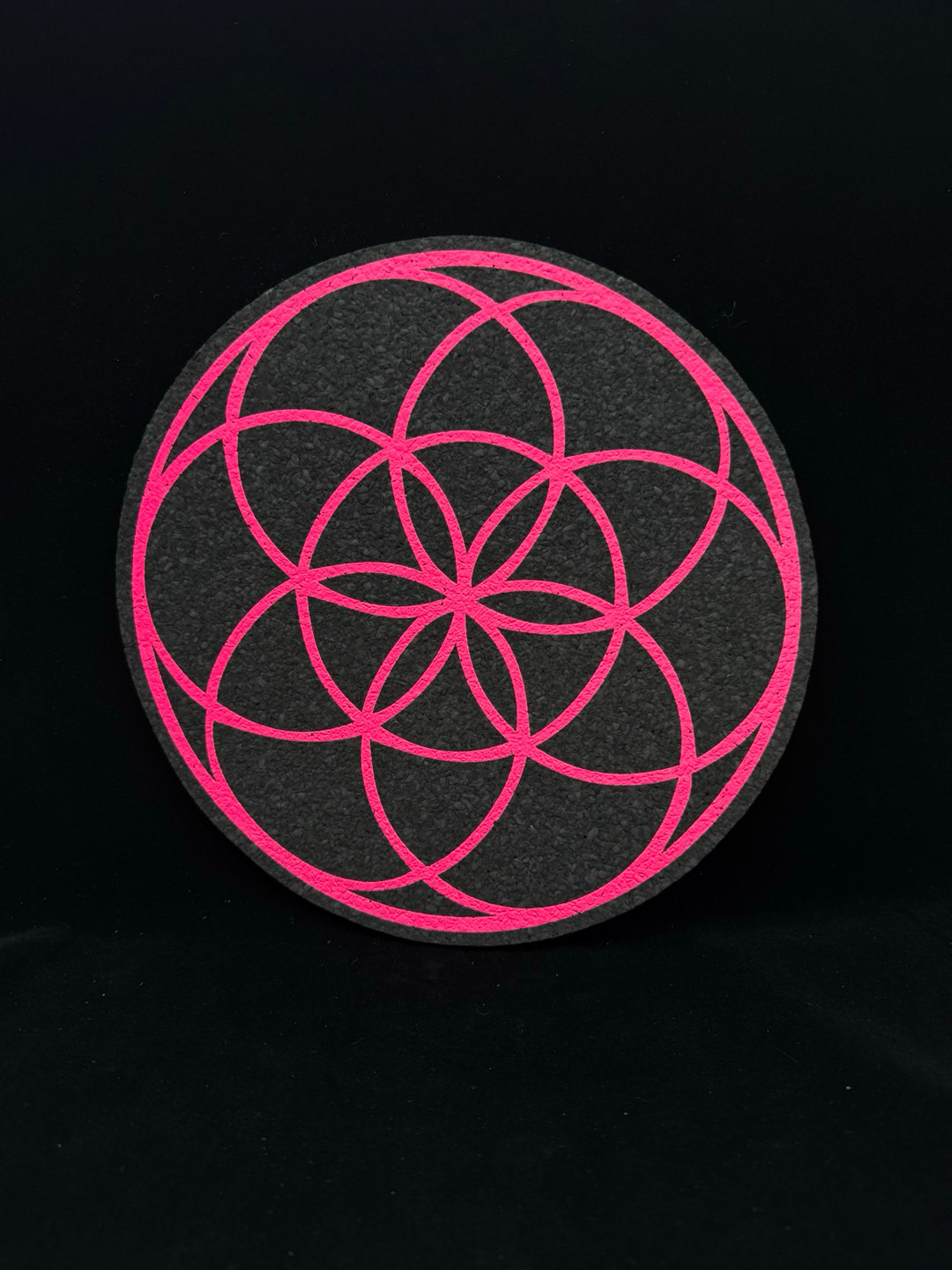Preview pic of UV Fuschia Seed of Life Round 12” Moodmat