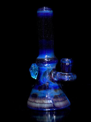 Preview pic of J-Red Glass - Arctic Glacier Mini Tube - Dark Purple Rain/Meta-Terrania - 10mm Female