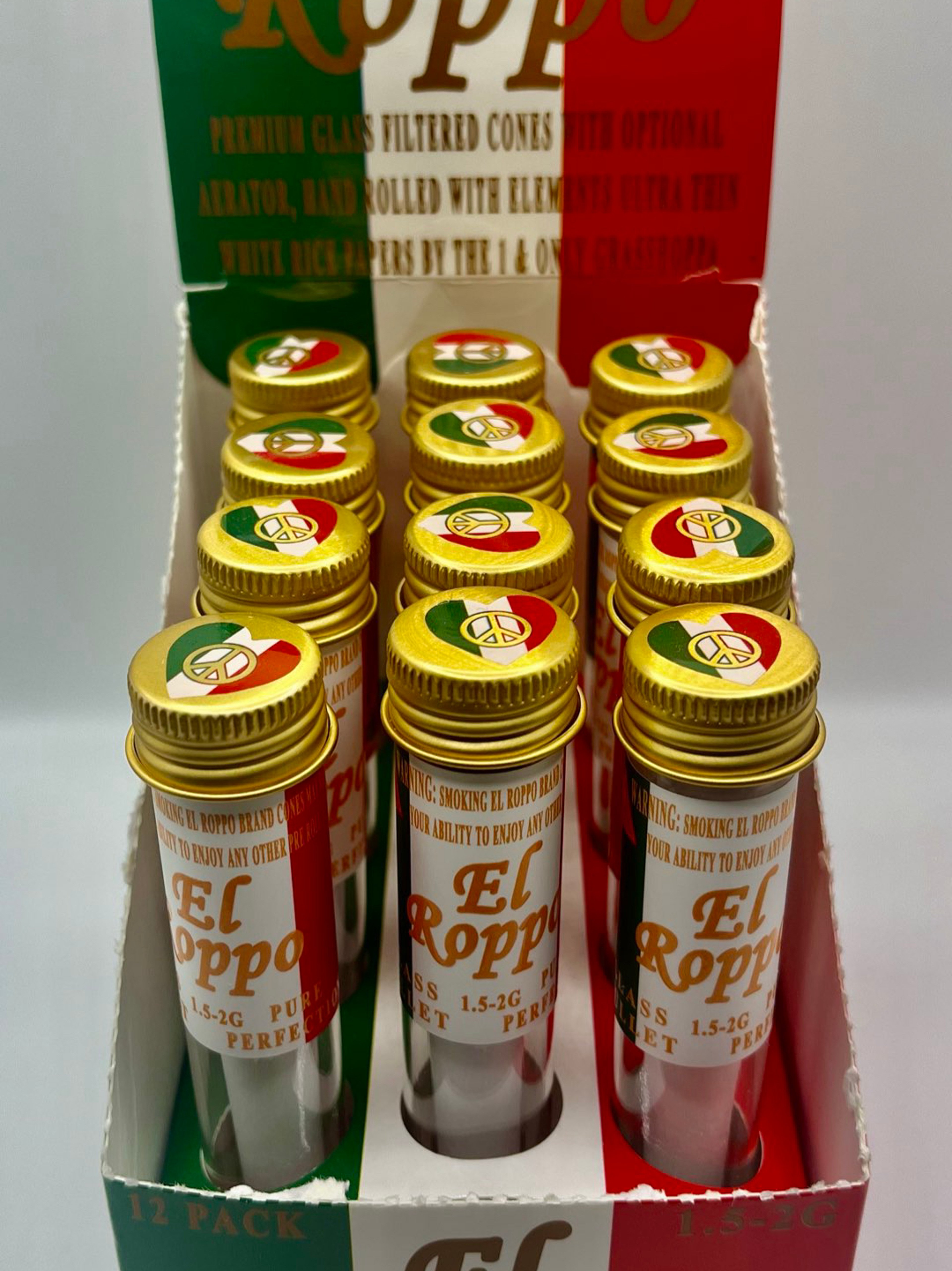 Preview pic of El Roppo Glass filtered pre rolled cone (Pure Perfection)