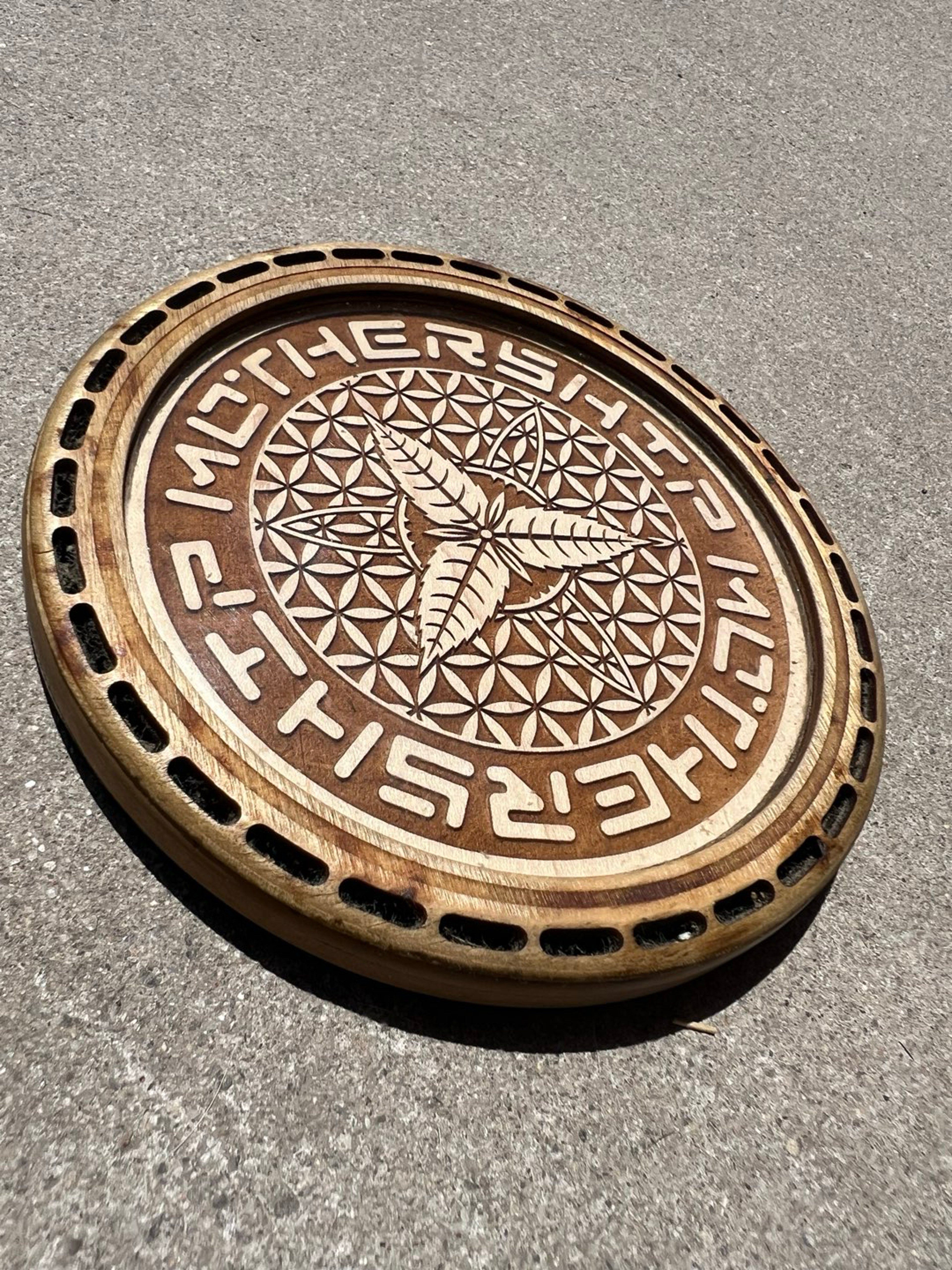 @mothership_glass Wood Dab Mat / Coaster Small image 0