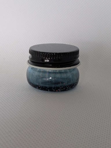 Preview pic of Empty1 Glass — Steel Blue Crushed Opal Micro Baller Jar (1/8 oz)