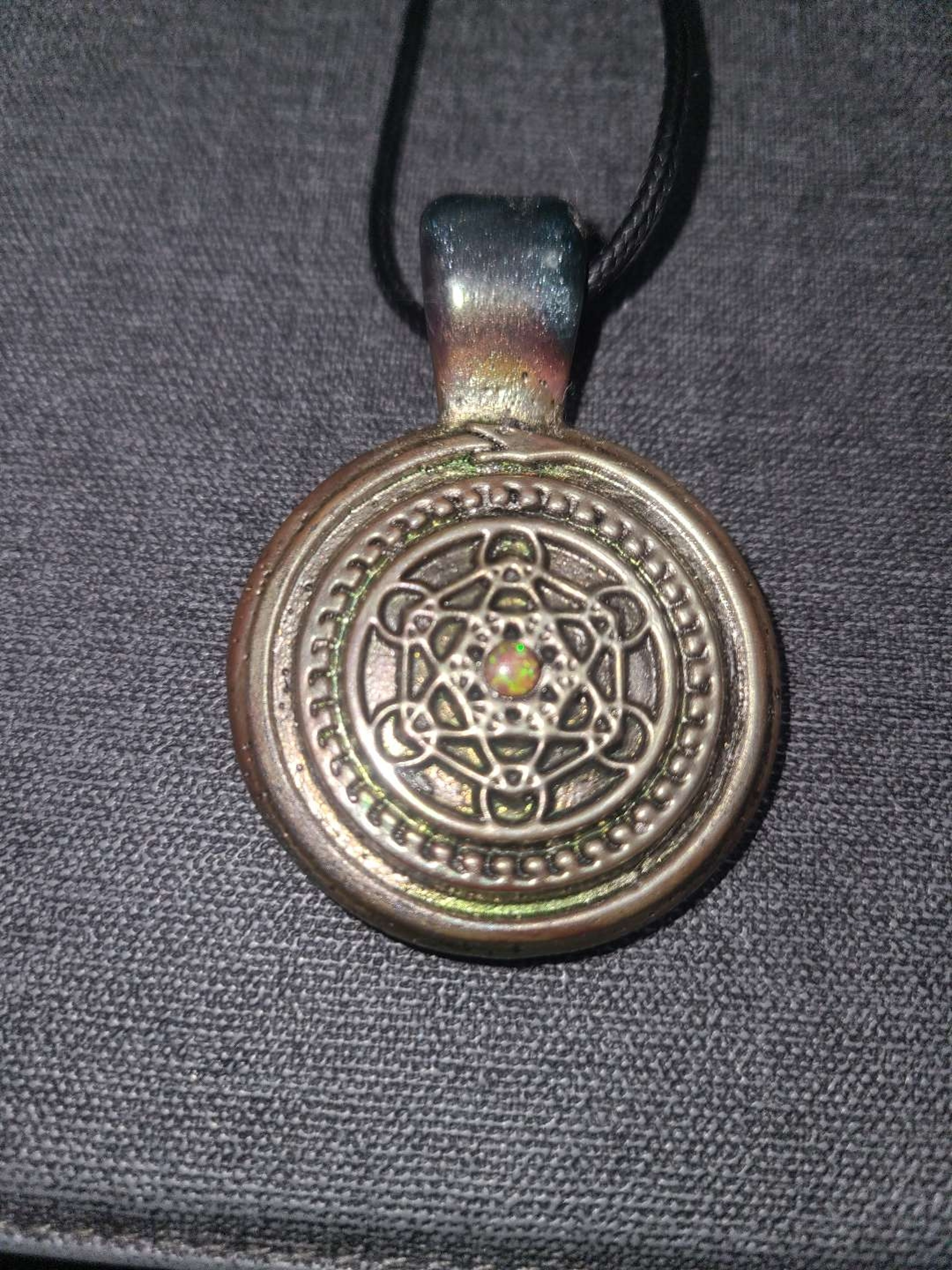 Alkaline Glass Gold Fumed Mandala image 0