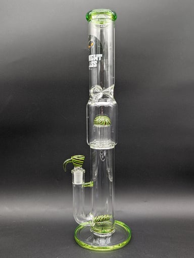 Preview pic of MIDNIGHT GLASS 18" WORKED DUAL PERC BONG