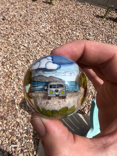 Preview pic of @middleton_glassworks Kombi Beach VW XL Marble UV 47mm 1.8in (signed & dated) + Millis