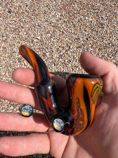 Preview pic of @dapoglass Lava Milli Sherlock + Matching End Cane