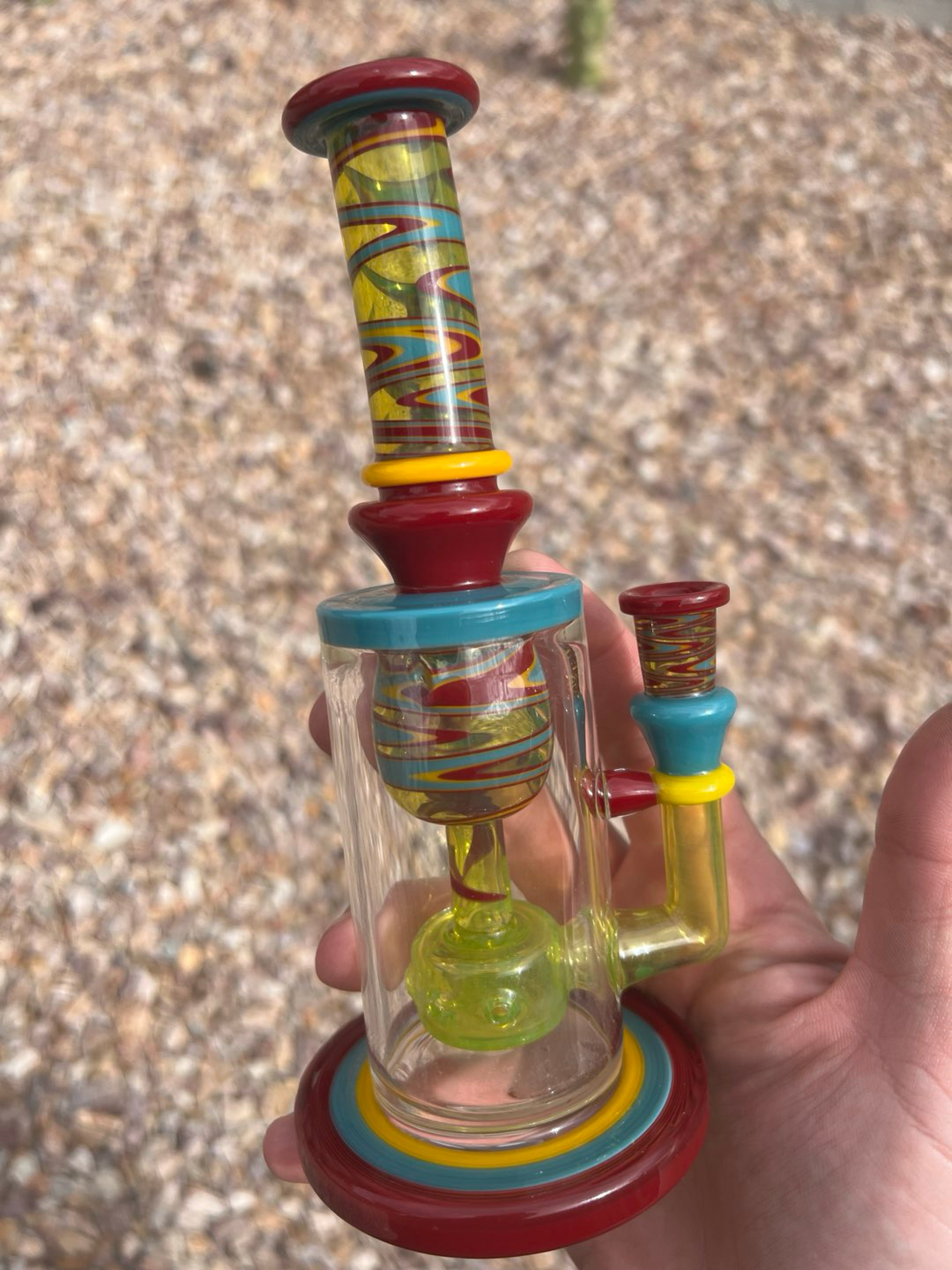 @donrob_glass Wig Wag Incycler Agua Azul 8.5in 10mm (signed & dated) image 0