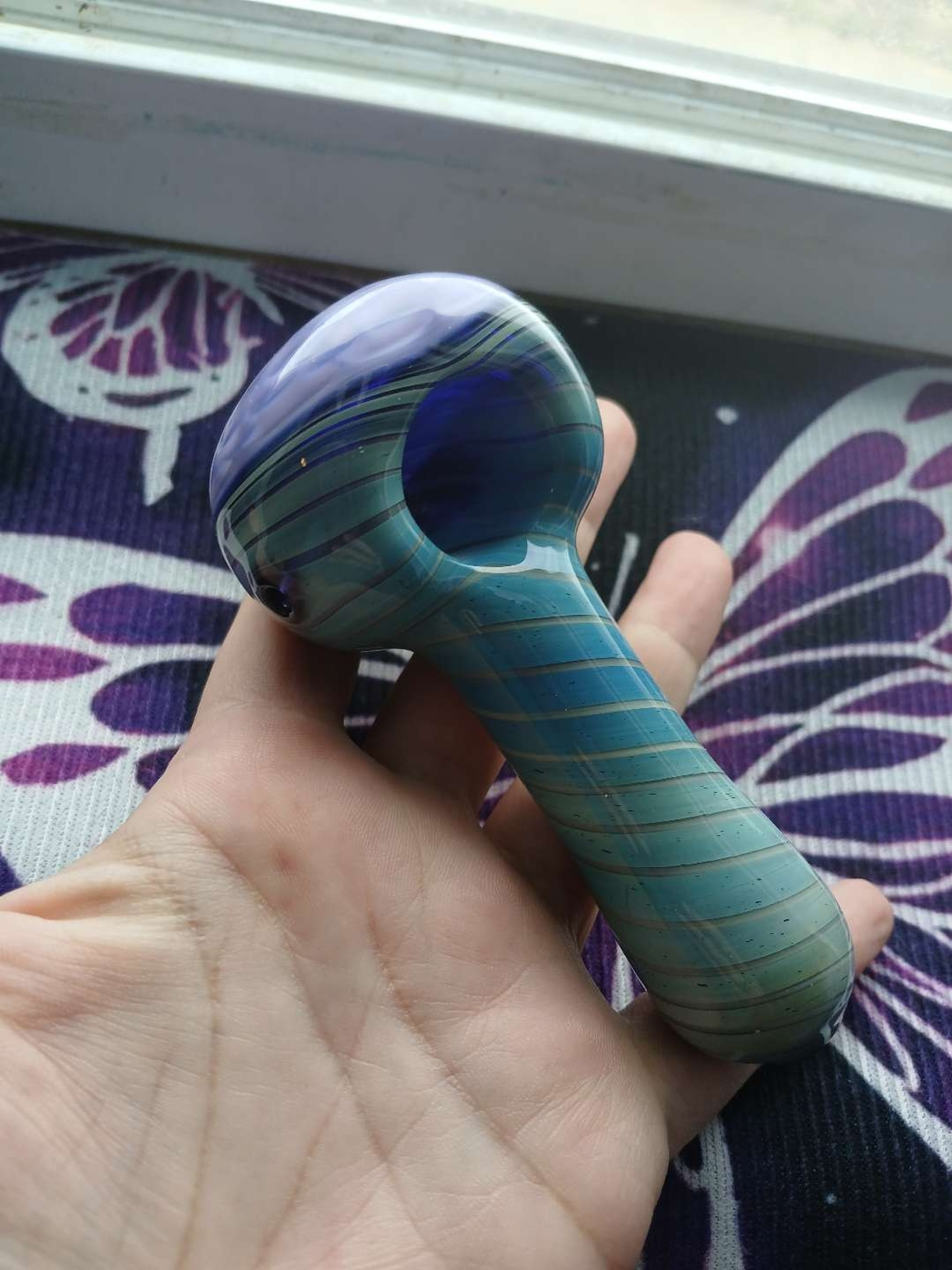 Thick teal spoon image 0