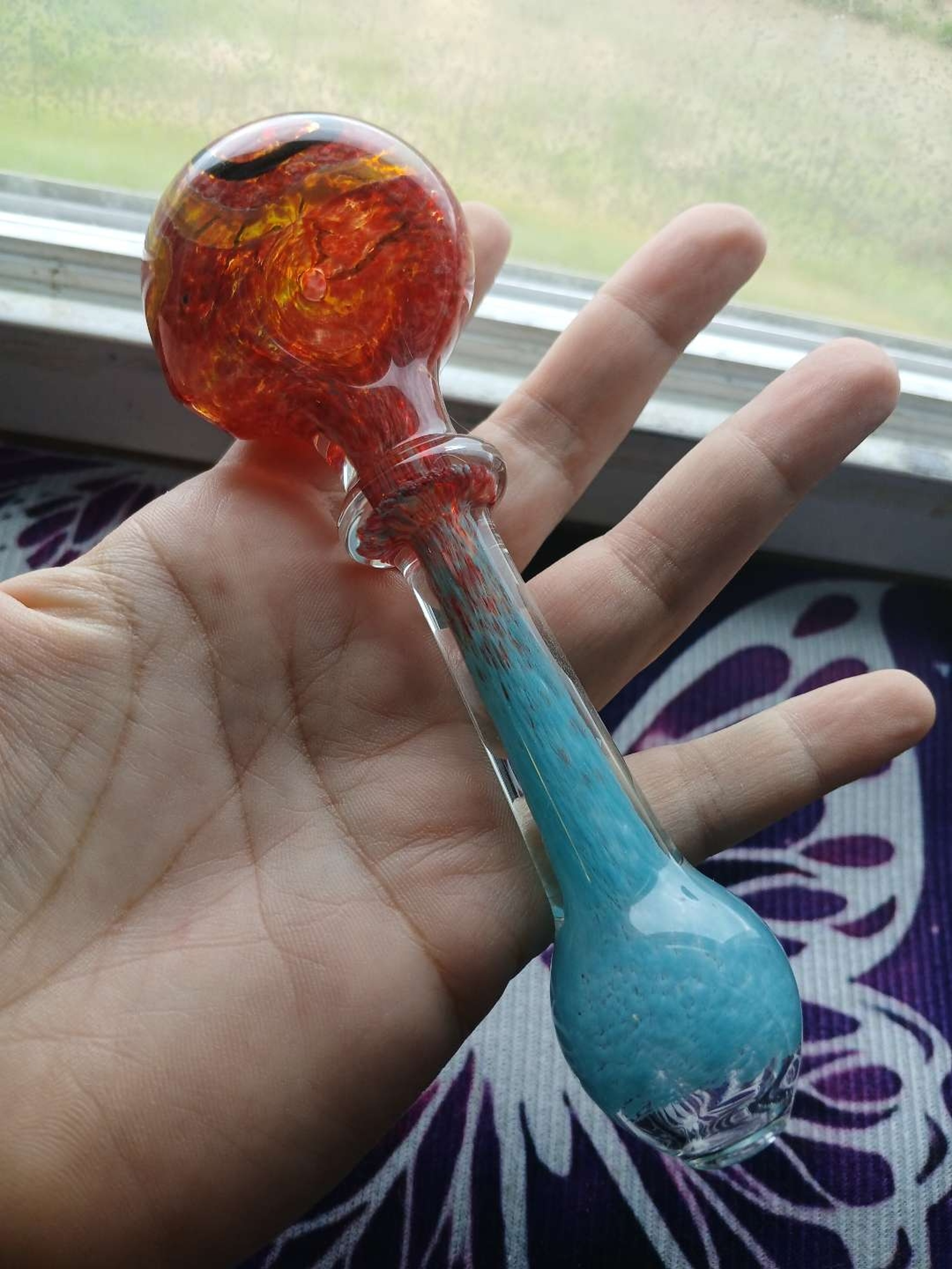 Orange and teal split spoon image 0