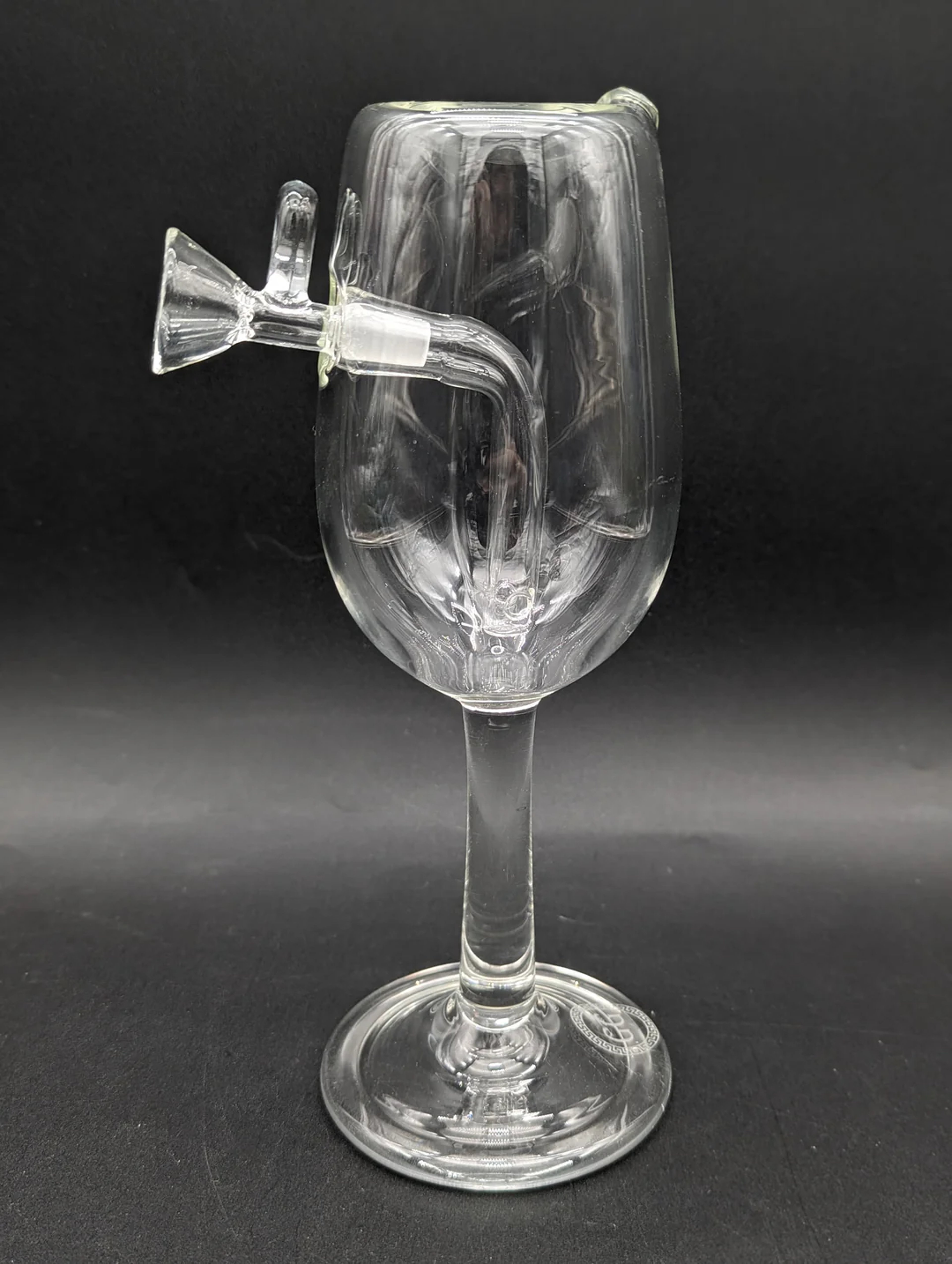 GREEK GLASS WINE GLASS BUBBLER image 0