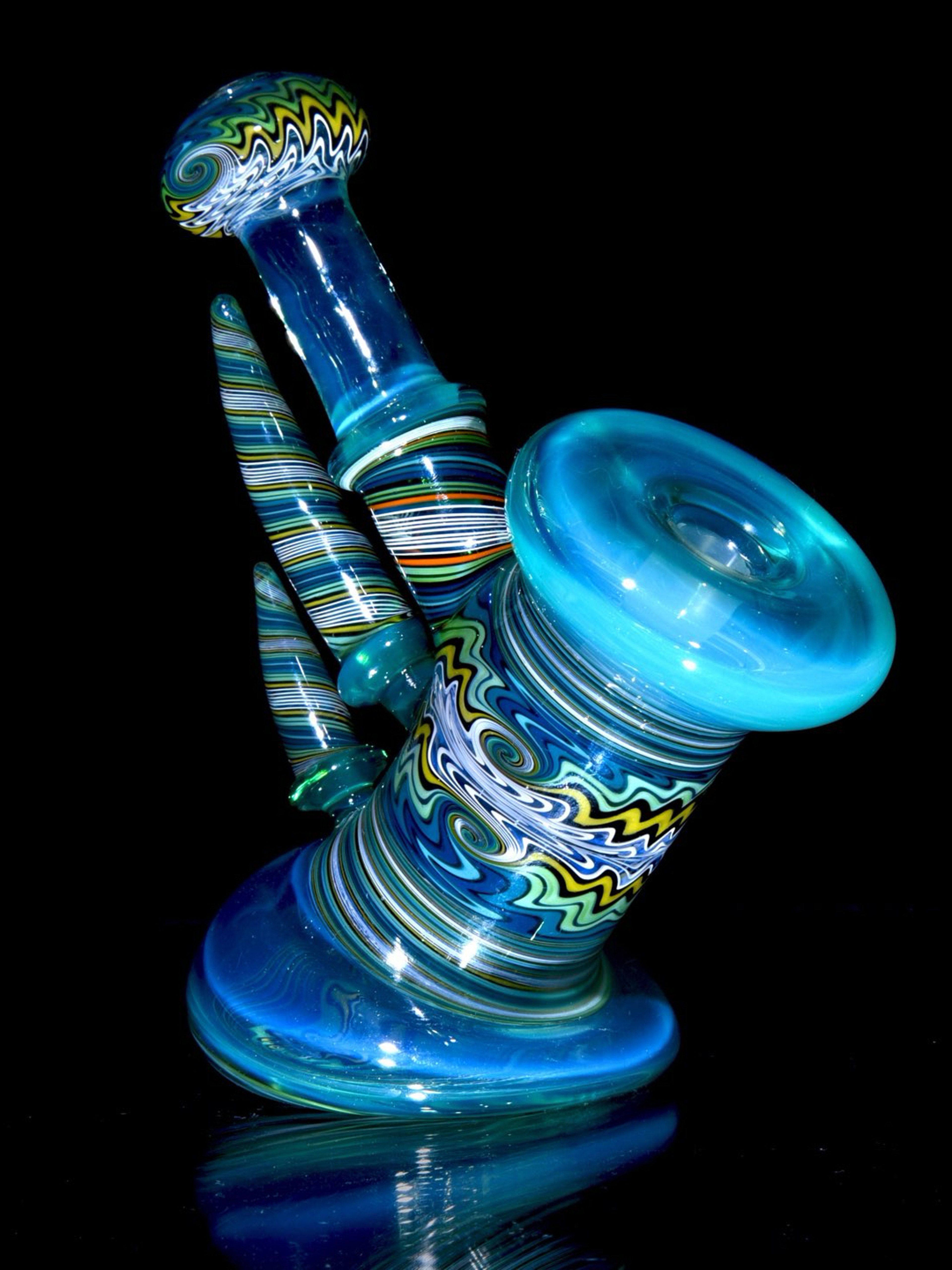 Preview pic of Mike Fro - Fully-worked Mini Dewaar Bubbler Rig - Sea Slyme/Tropical Jailbird - 10mm Female