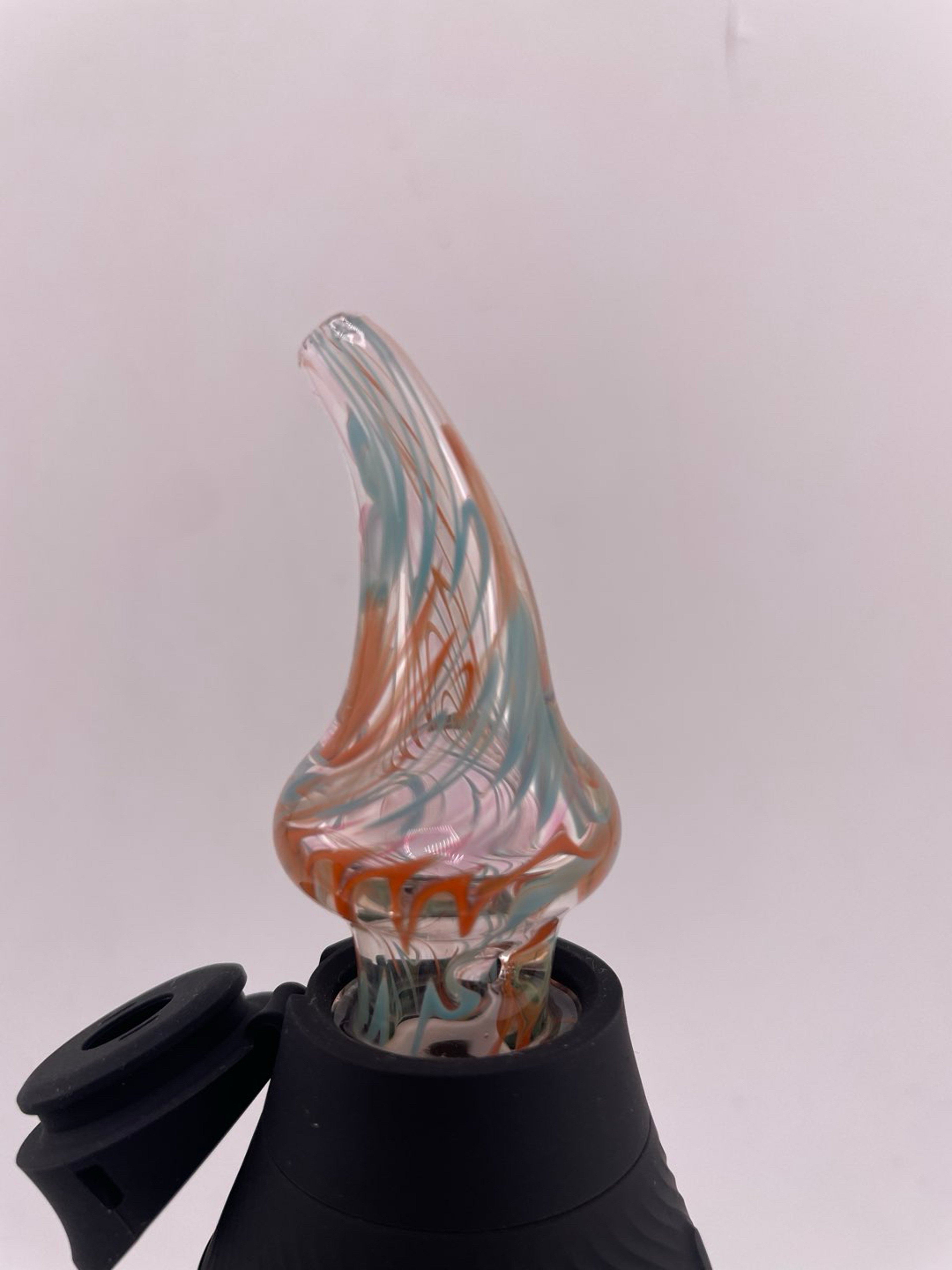 Preview pic of Brandon Welk Puffco Proxy Core Mouth Piece - Orange & Teal Squiggle