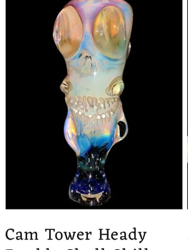 Preview pic of 4” Cam Tower Double Sided Skull Chillum