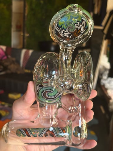 Preview pic of Old school worked & fumed pjglass overtake inline bub