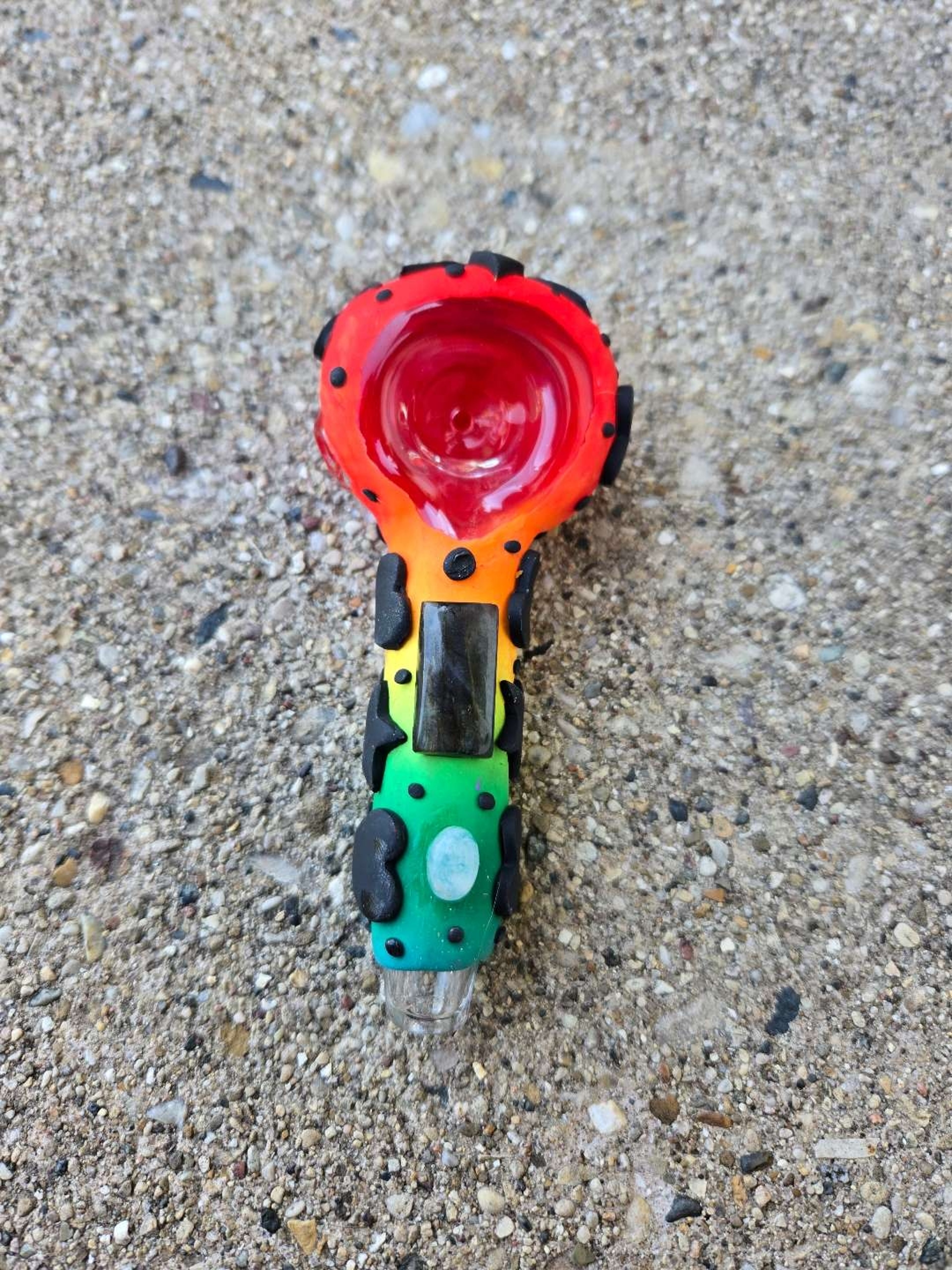 Preview pic of Rainbow Sculpted Labradorite Spoon Custom Made Glass