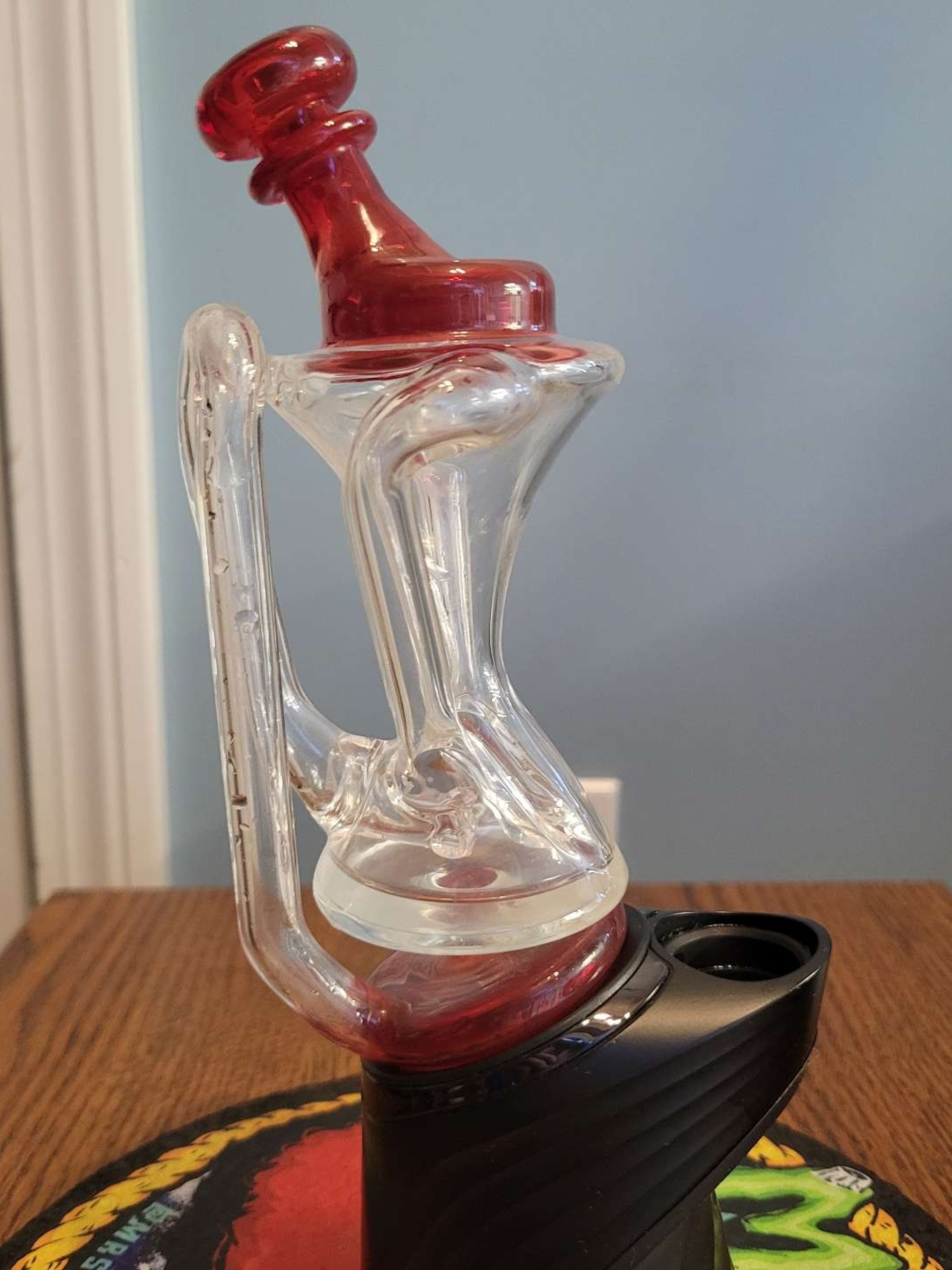 Sandalz Glass Ruby Red Recycler Puffco Top image 0