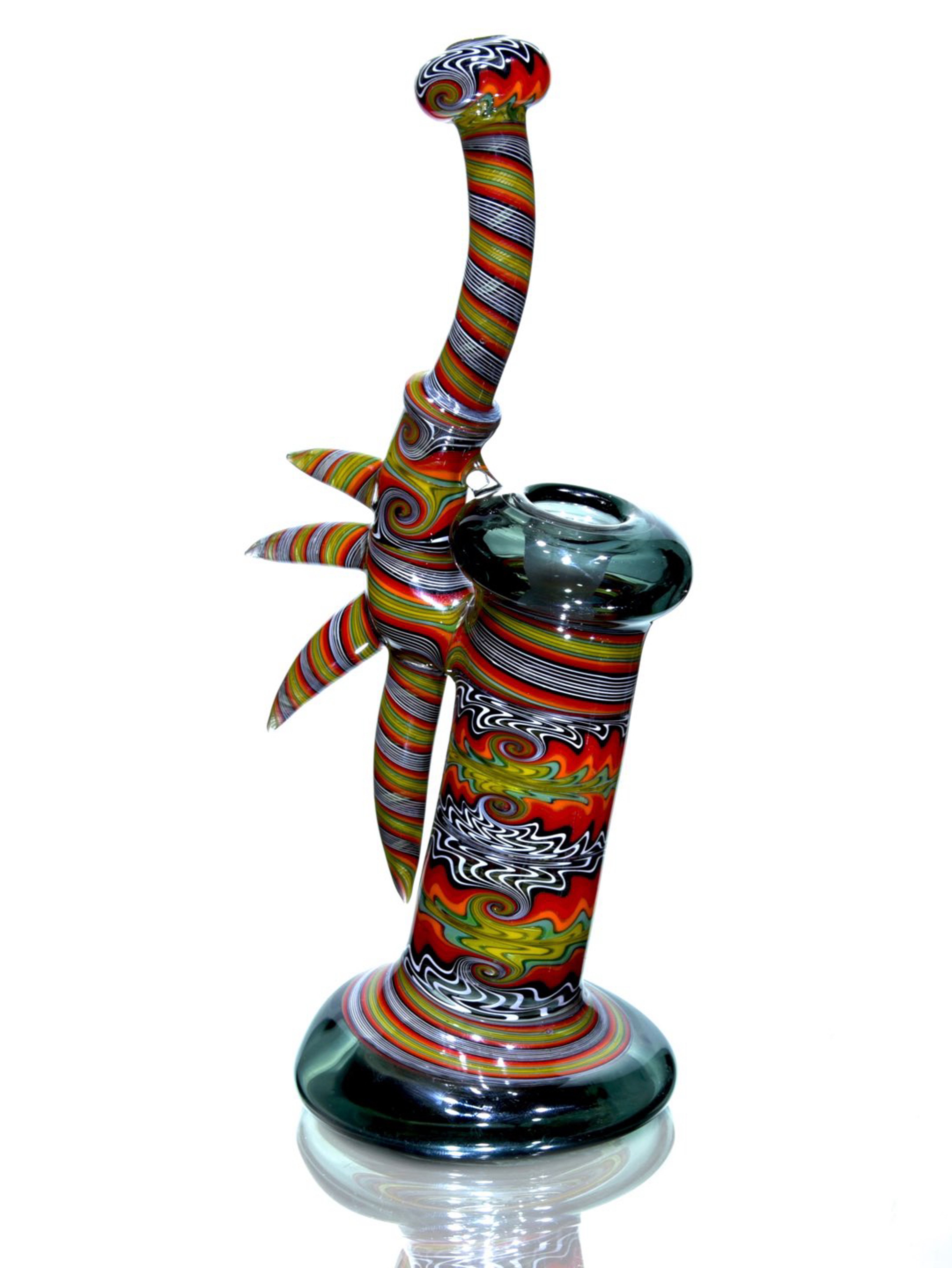 Mike Fro - Fully-worked Full-size Dewaar Bubbler Rig - Neutronium/Jungle Sunset - 14mm Female image 0