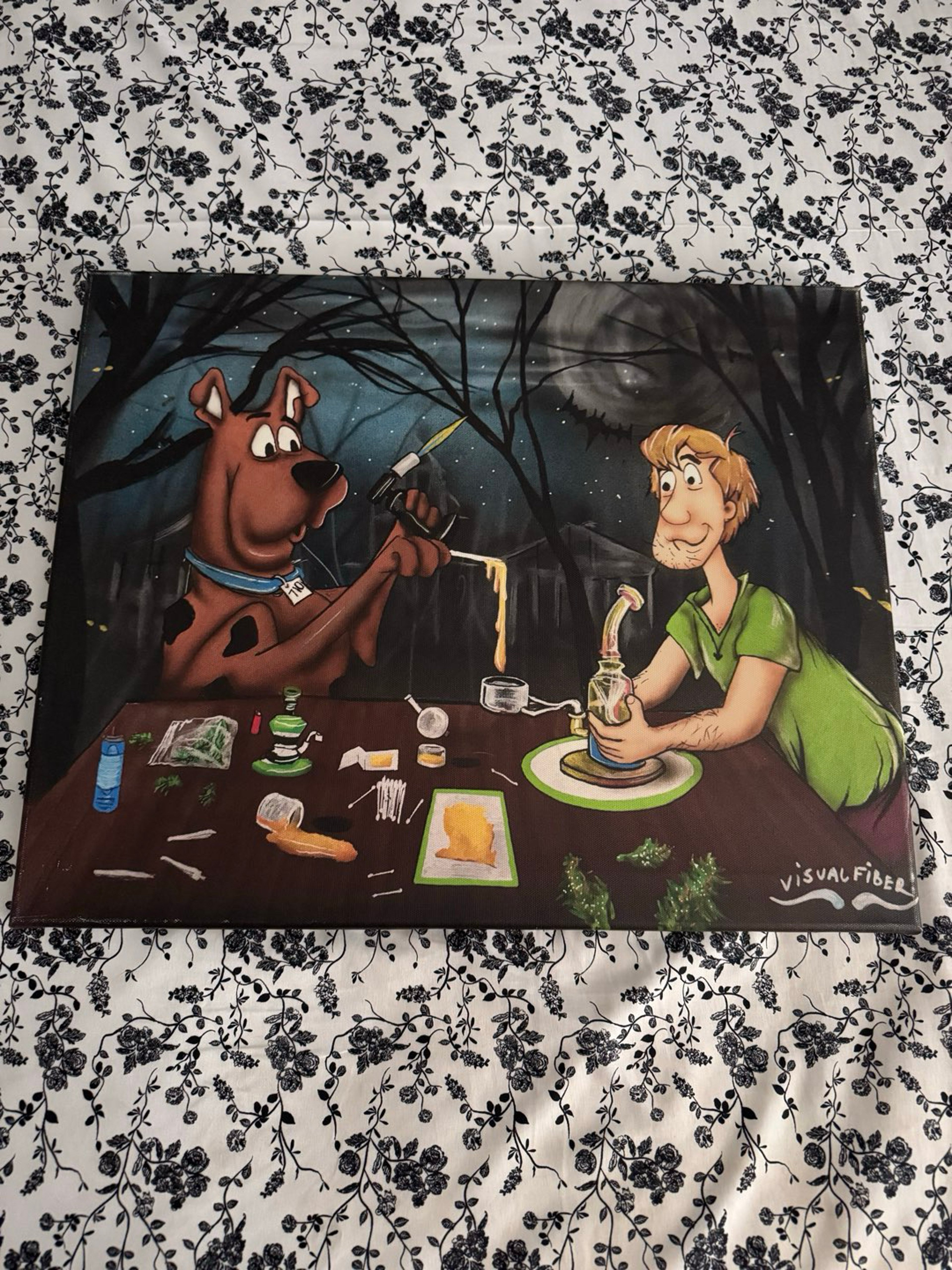Preview pic of Visual Fiber Printed Scooby-Doo Canvas w/ Magnet (16x20)