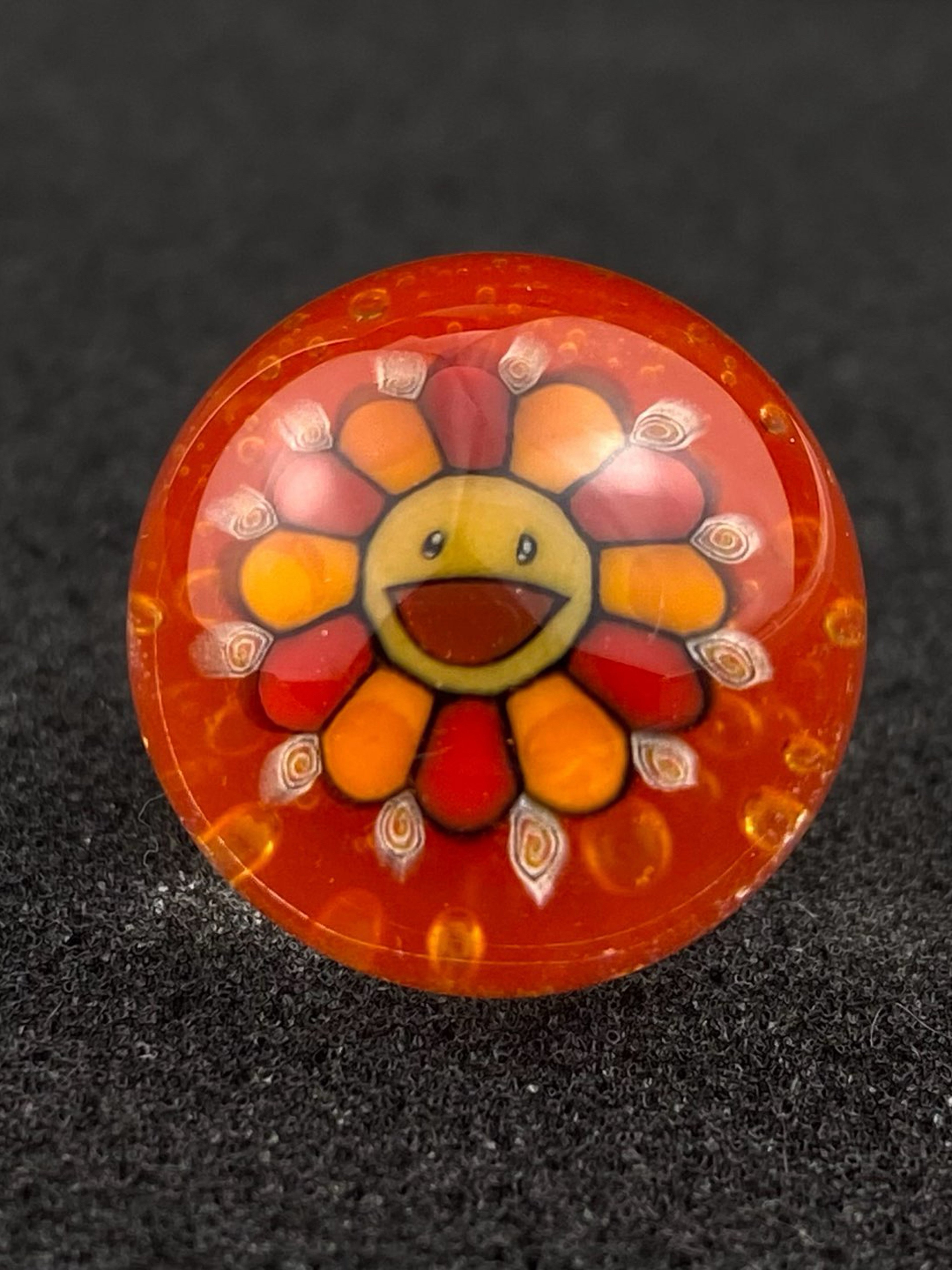 Takashi Murakami Flower Millie Slurper Marble Top by Keys Glass image 0
