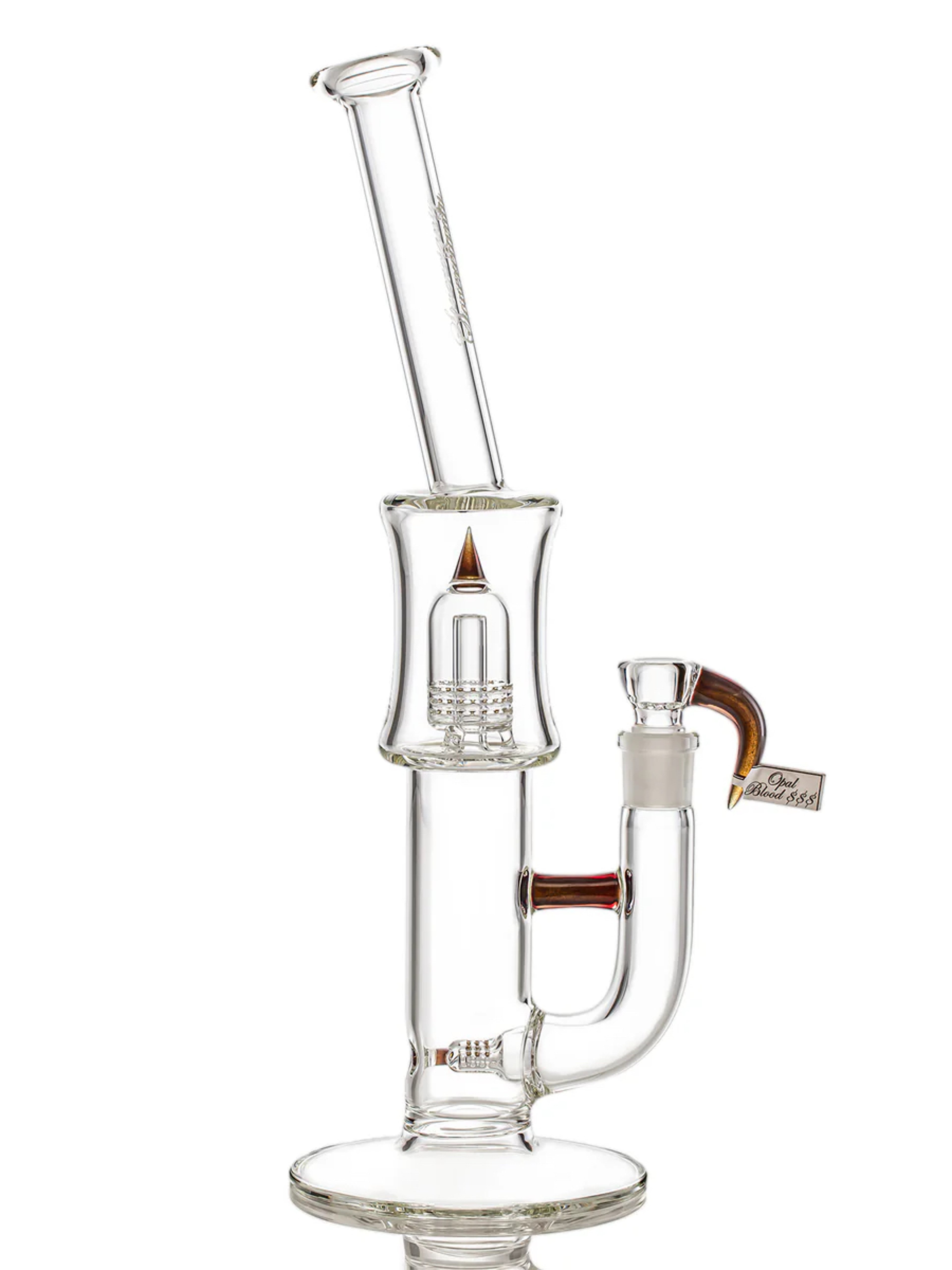 Preview pic of SOVEREIGNTY GLASS MGD - MA - GLINE 9.5MM 3 CUT UPGRID TO MINI GRID DOME - SHELF BEND (OPAL BLOOD $)