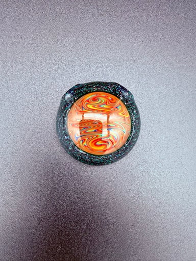 Preview pic of Kitkanz crushed opal, uv, wigwag hollow pendant