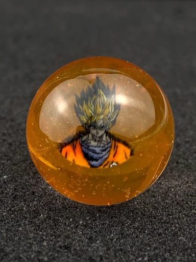 Preview pic of Goku Super Saiyan Dragon Ball Z Millie Slurper Marble Top by Keys Glass