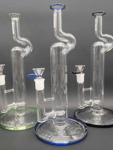 Preview pic of HITTIN GLASS 12" NATTY NECK INLINE BONG