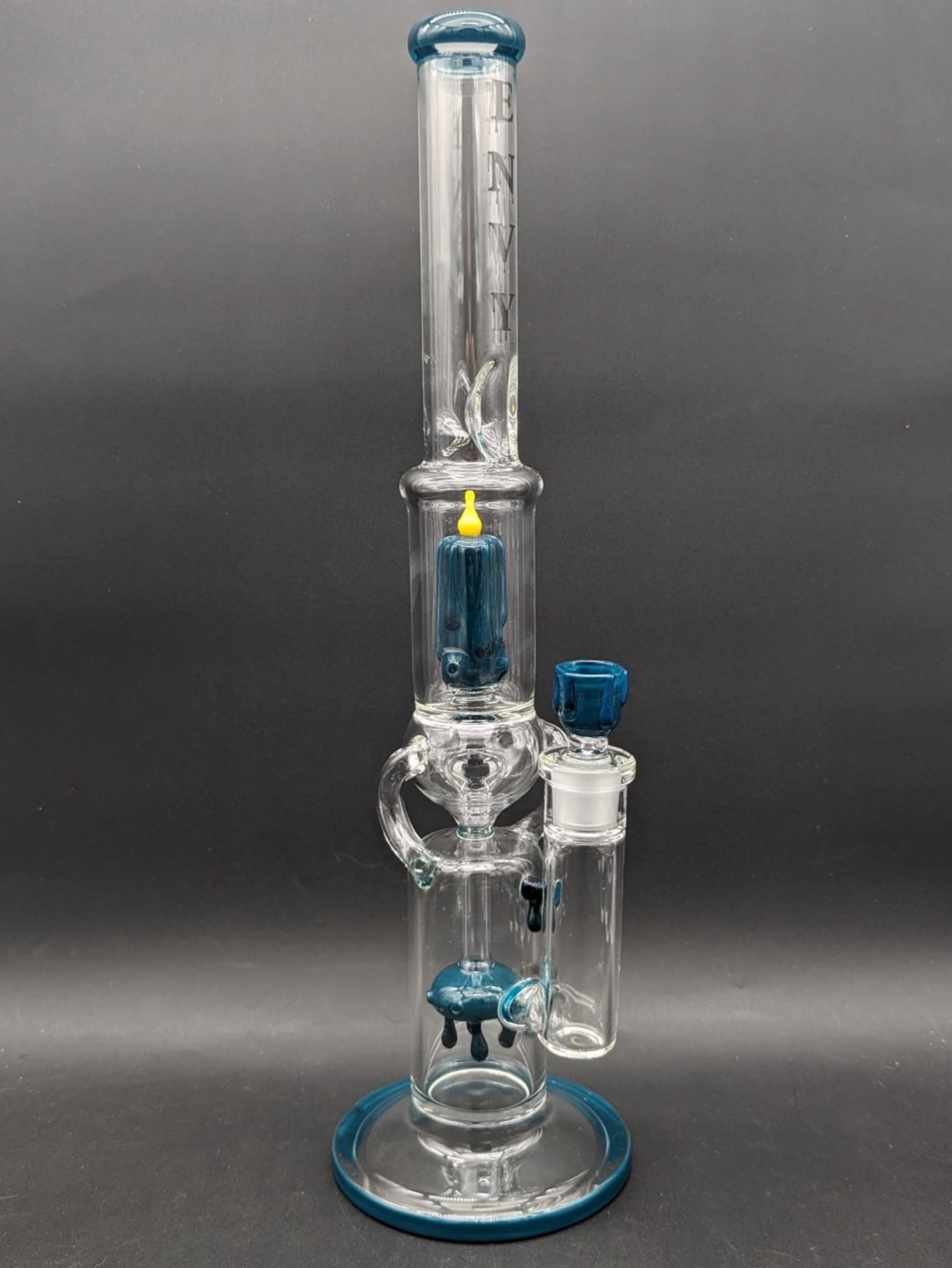 Preview pic of ENVY GLASS 18" CANDLE SERIES DUAL UPTAKE RECYCLER BONG