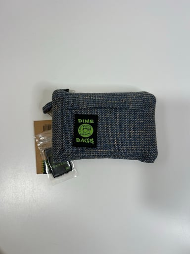 Preview pic of DIME BAGS 8” Padded Pouch Hemp Wallet with Zipper Close With Patch Sky