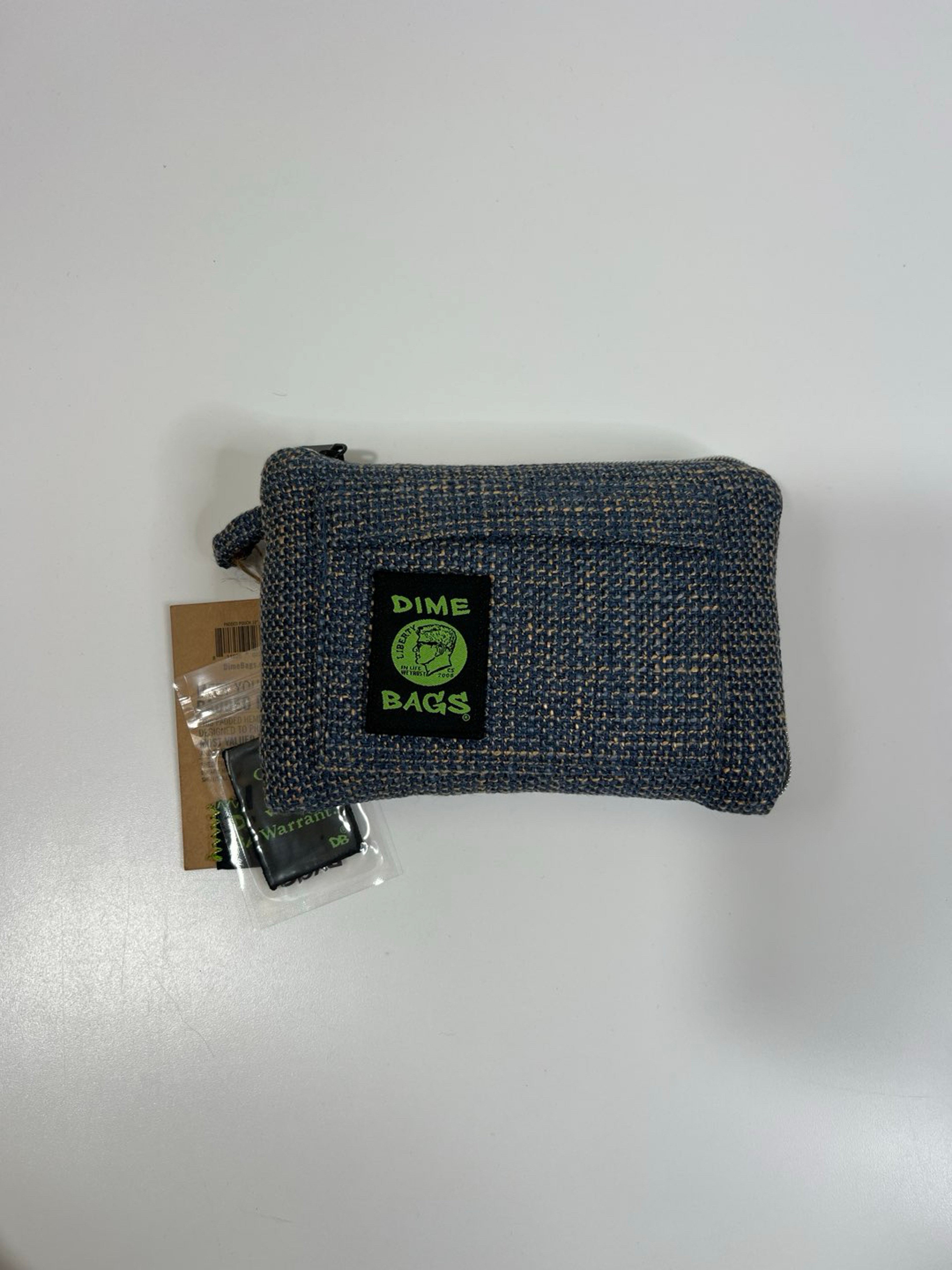 Preview pic of DIME BAGS 8” Padded Pouch Hemp Wallet with Zipper Close With Patch Sky