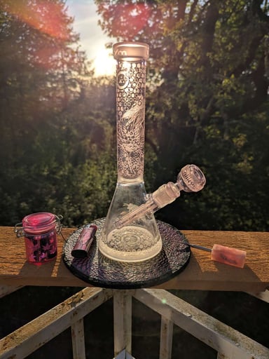 Preview pic of Pink Milky Way Glass 11" SandBlasted Bundle
