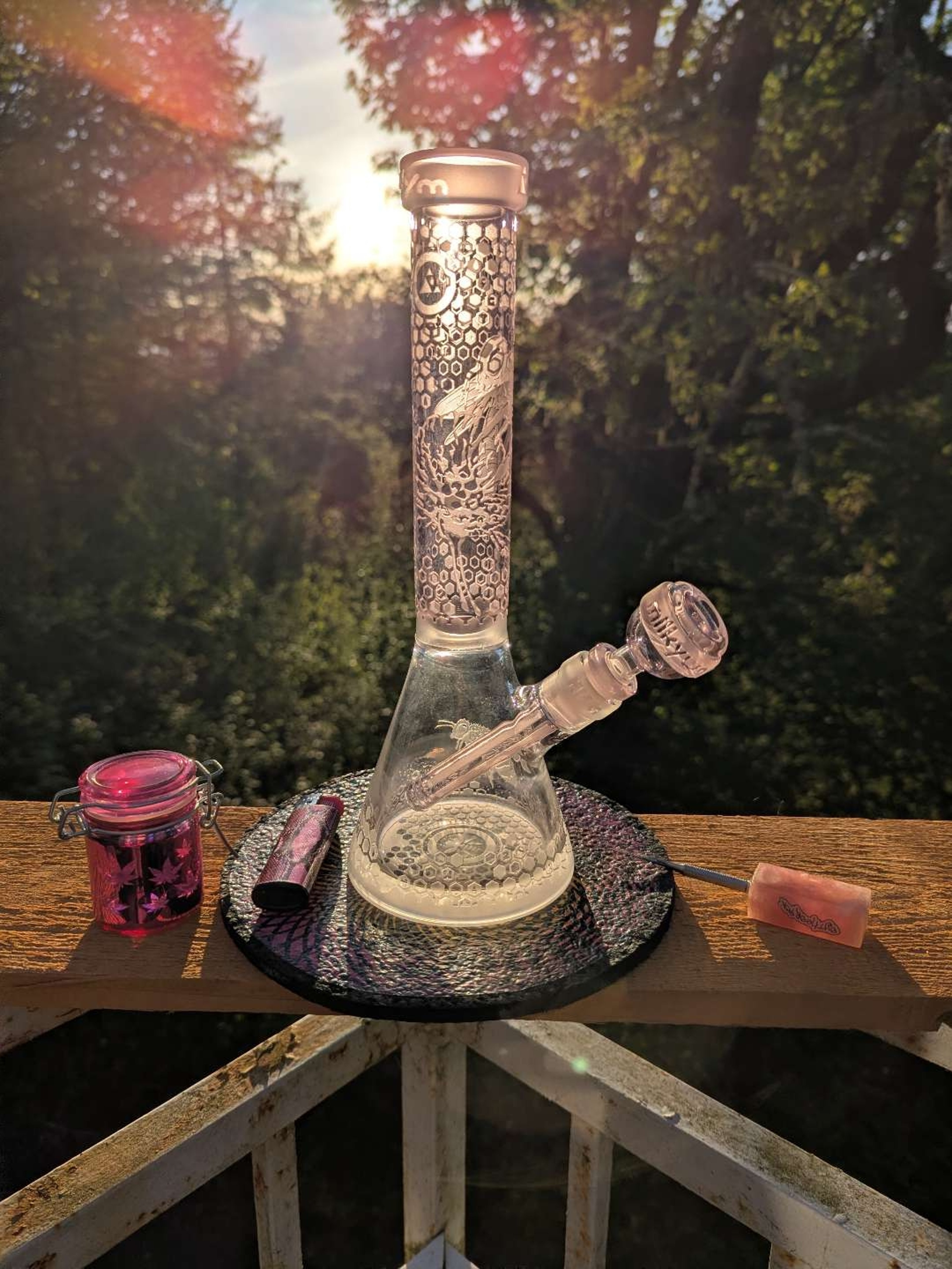 Preview pic of Pink Milky Way Glass 11" SandBlasted Bundle